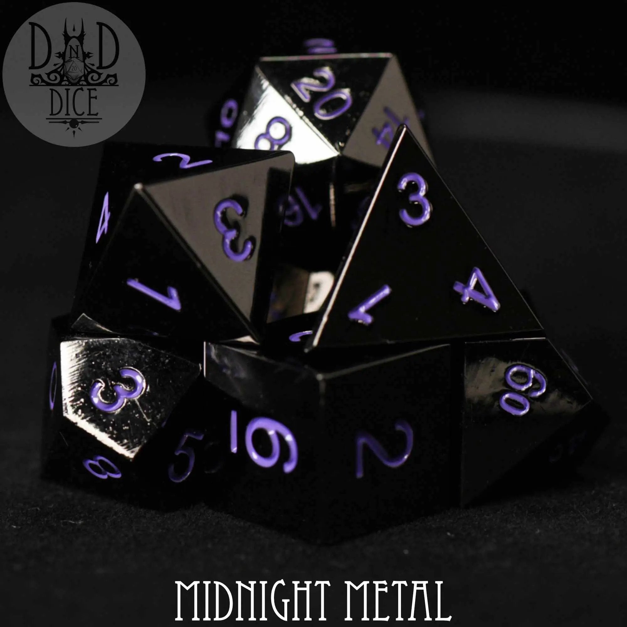 Midnight Metal Dice Set by DNDDICE.COM