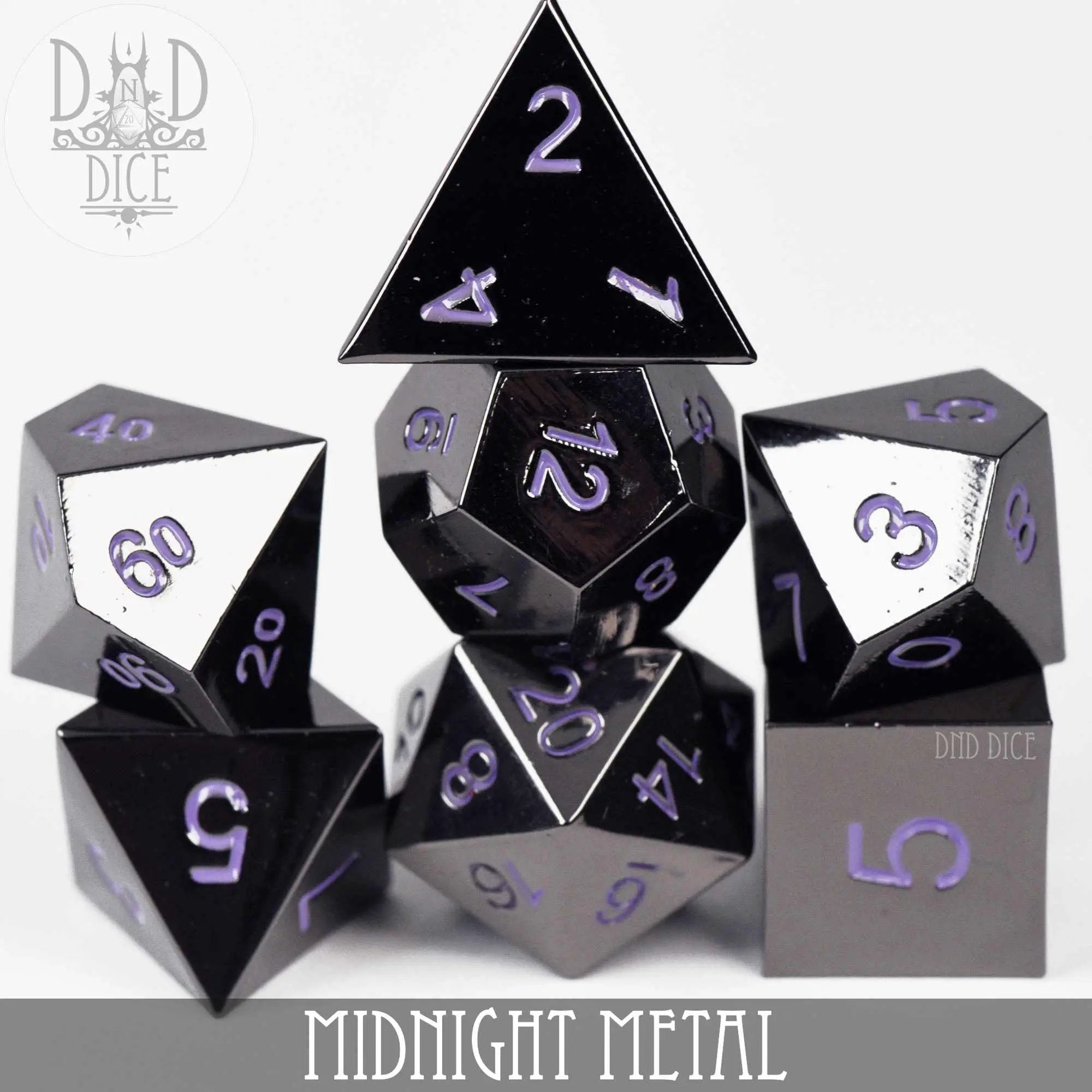 Midnight Metal Dice Set by DNDDICE.COM