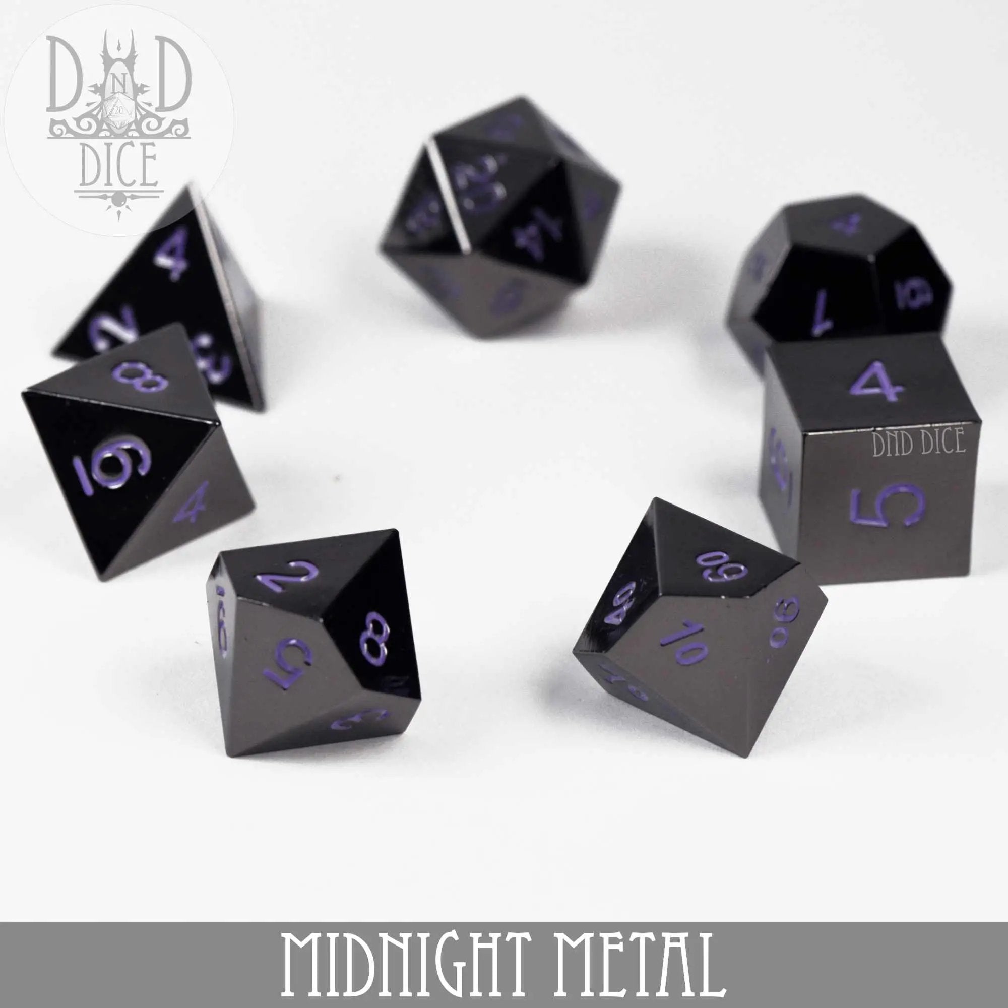 Midnight Metal Dice Set by DNDDICE.COM