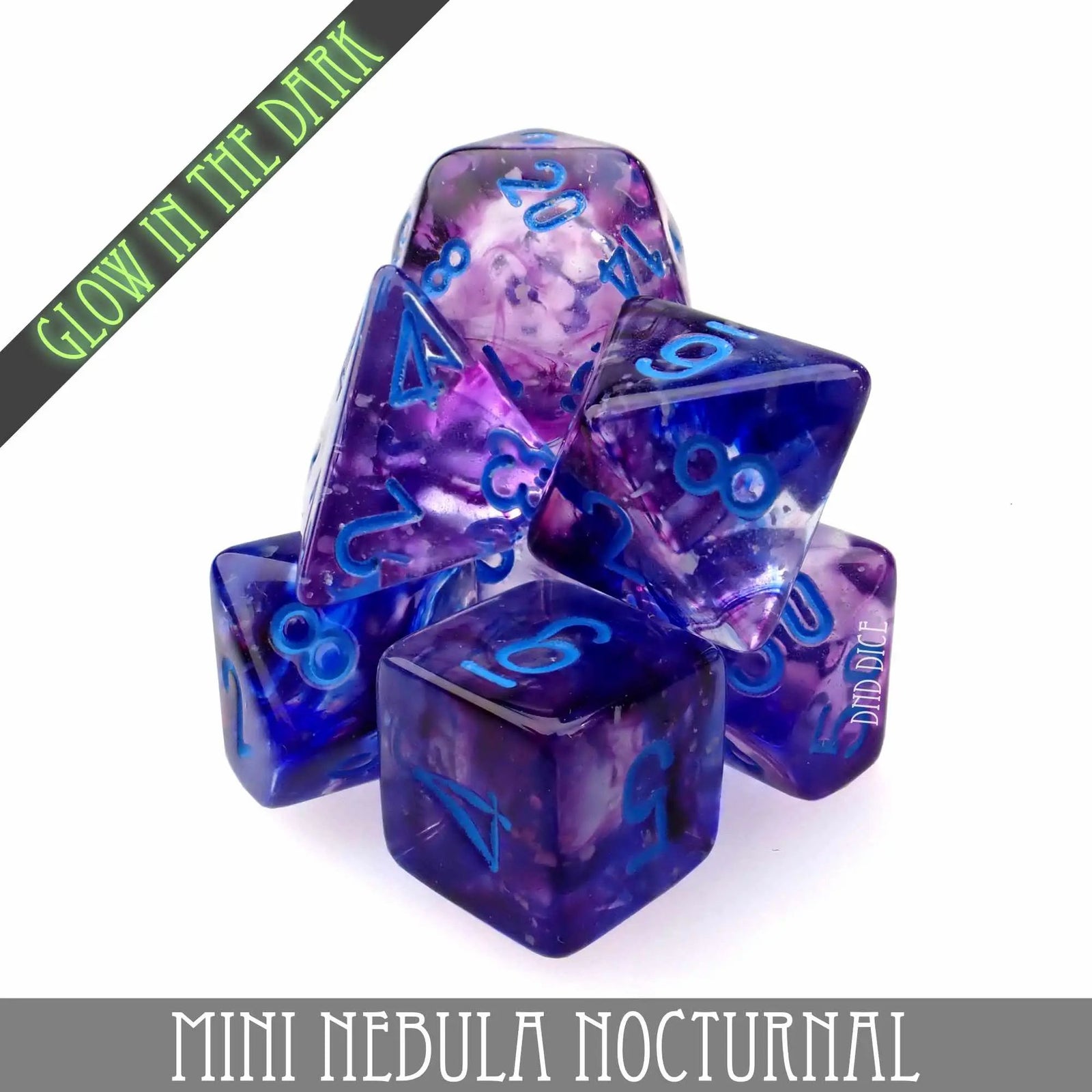 Mini Nebula Nocturnal Dice Set (10mm) by DNDDICE.COM