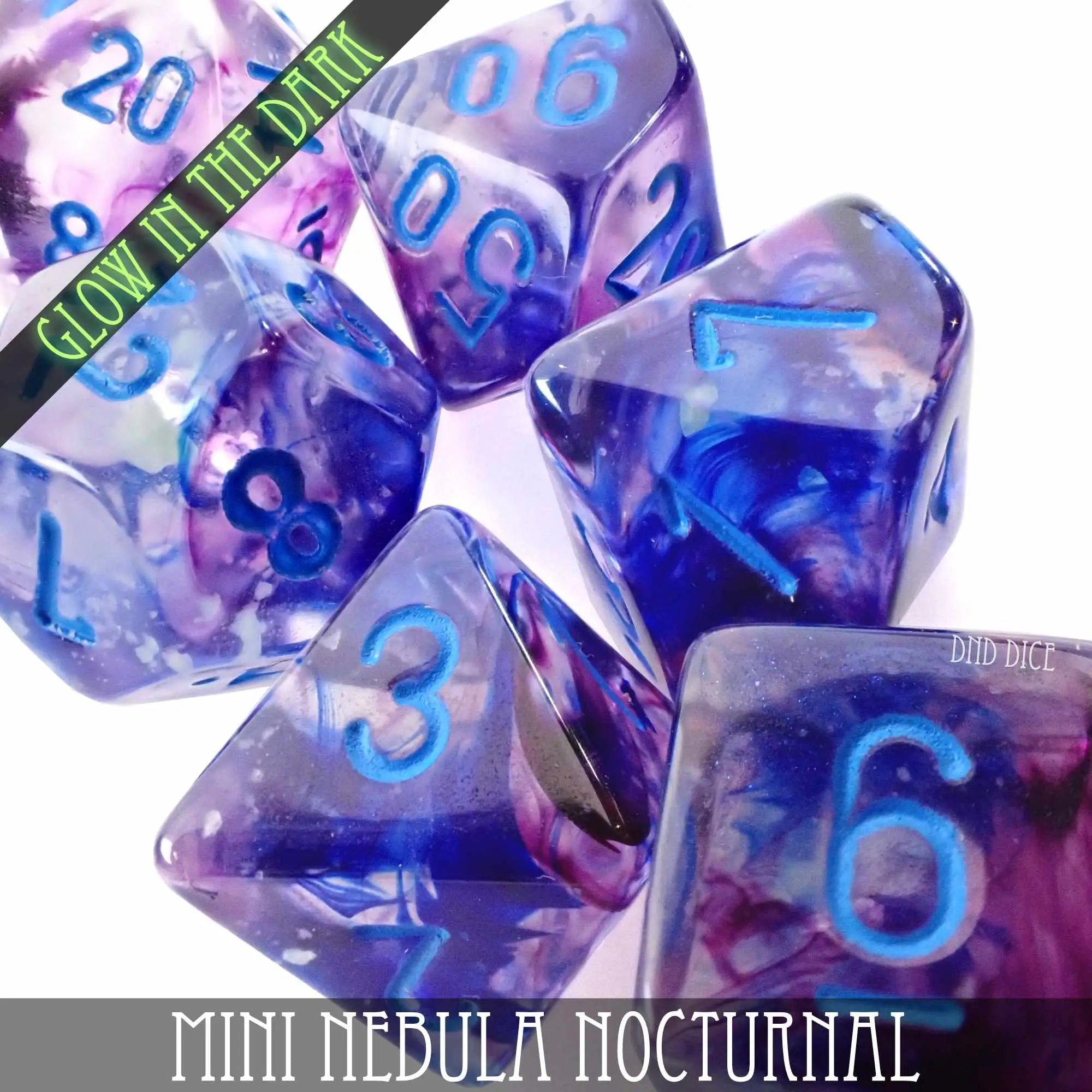 Mini Nebula Nocturnal Dice Set (10mm) by DNDDICE.COM