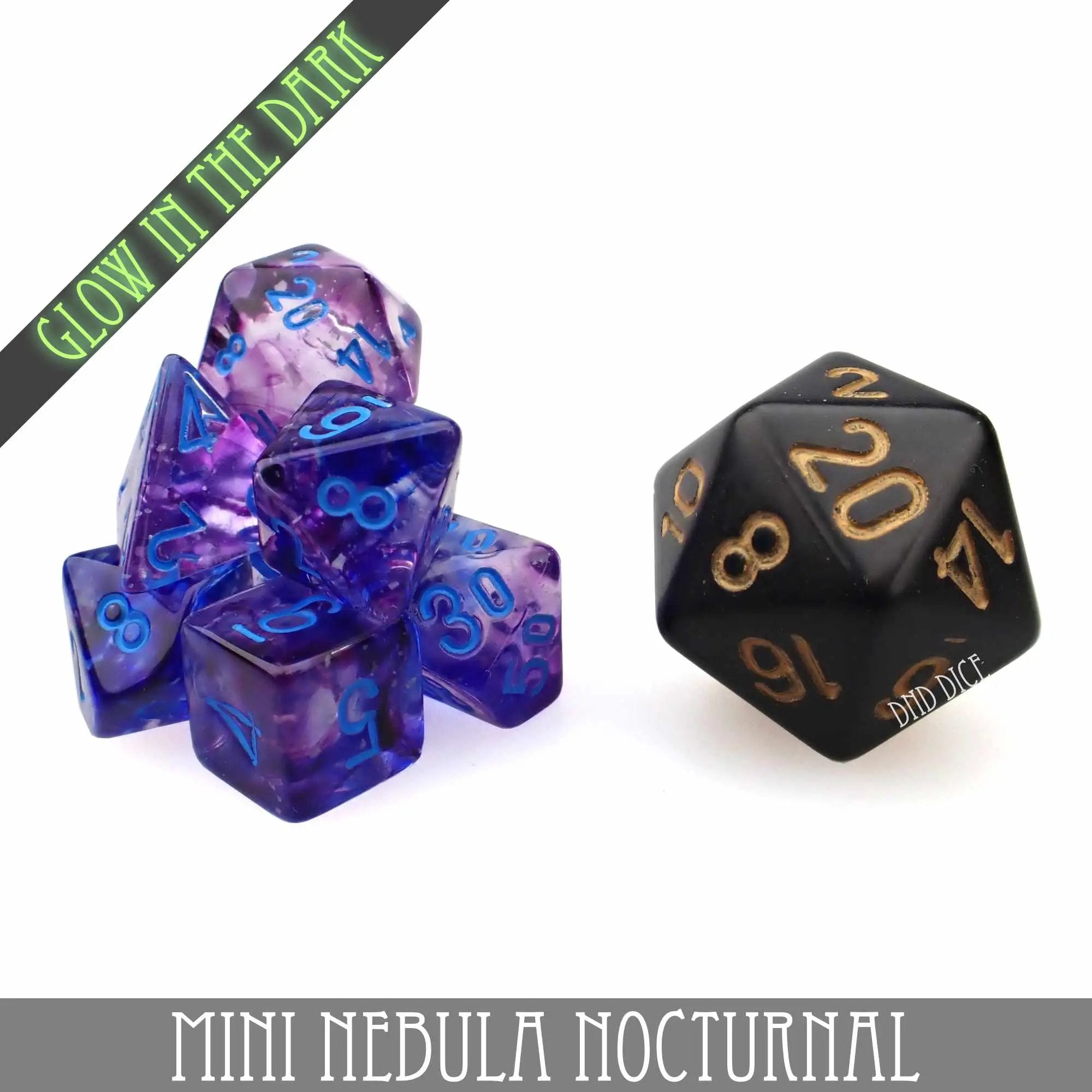 Mini Nebula Nocturnal Dice Set (10mm) by DNDDICE.COM