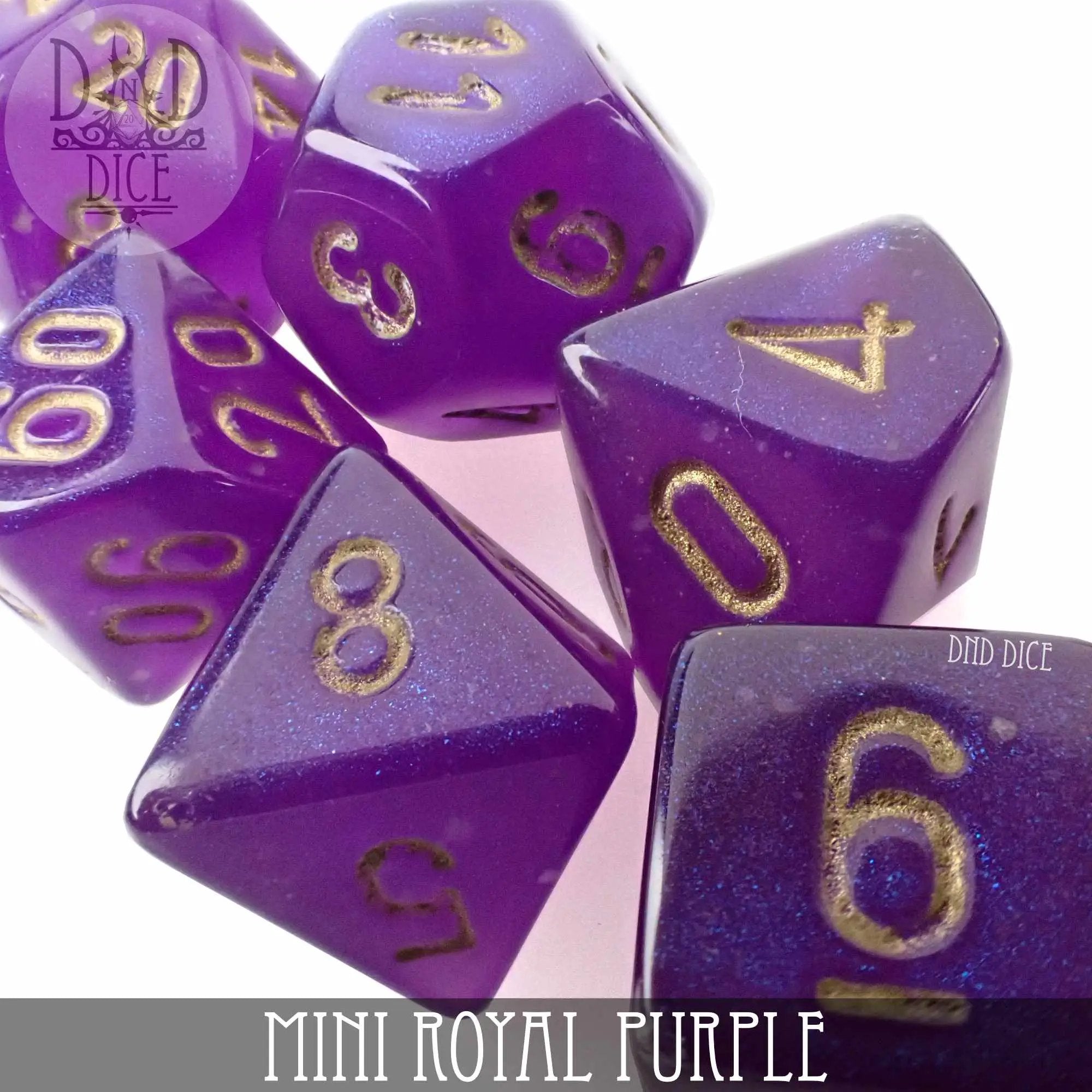 Mini Royal Purple Dice Set (10mm) by DNDDICE.COM