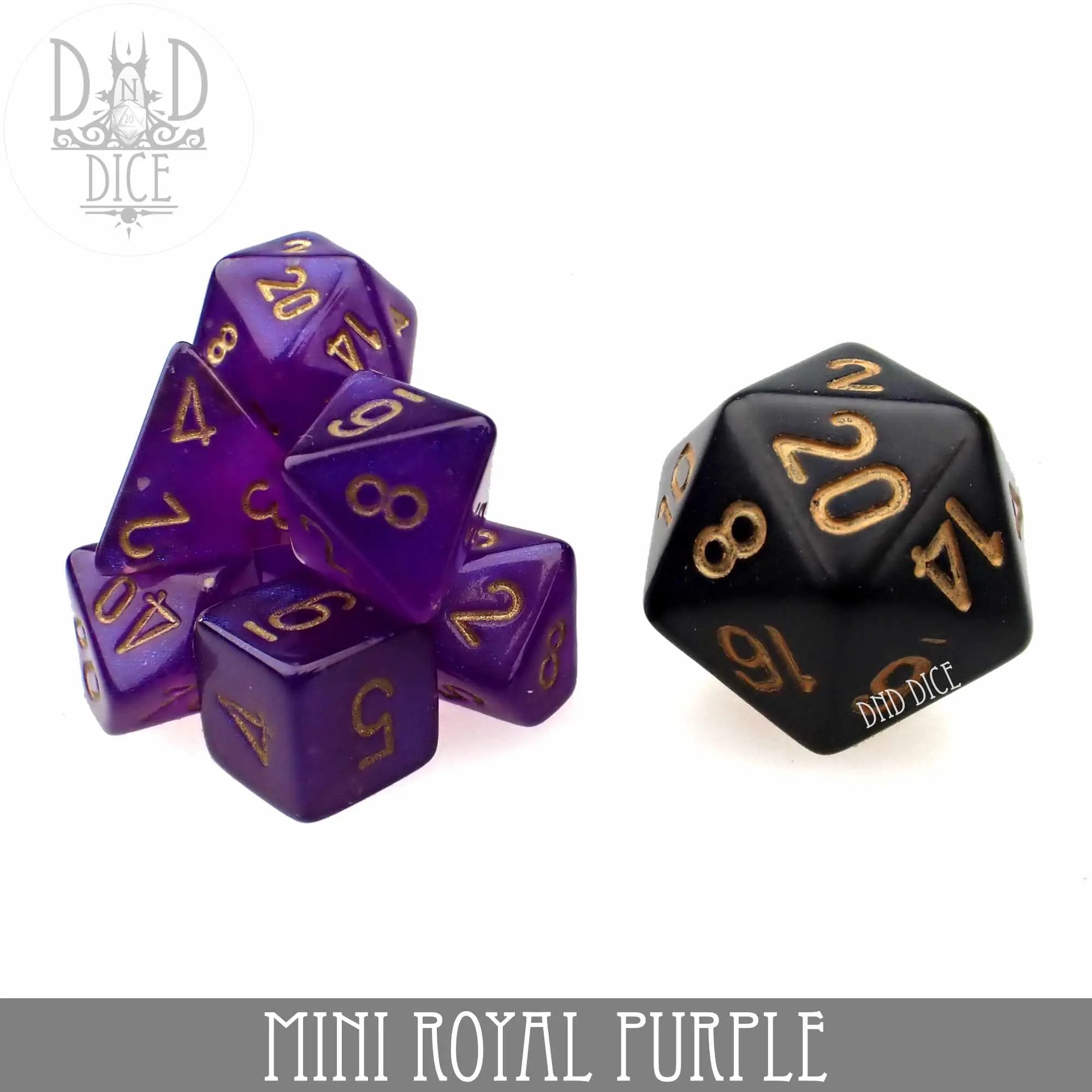 Mini Royal Purple Dice Set (10mm) by DNDDICE.COM