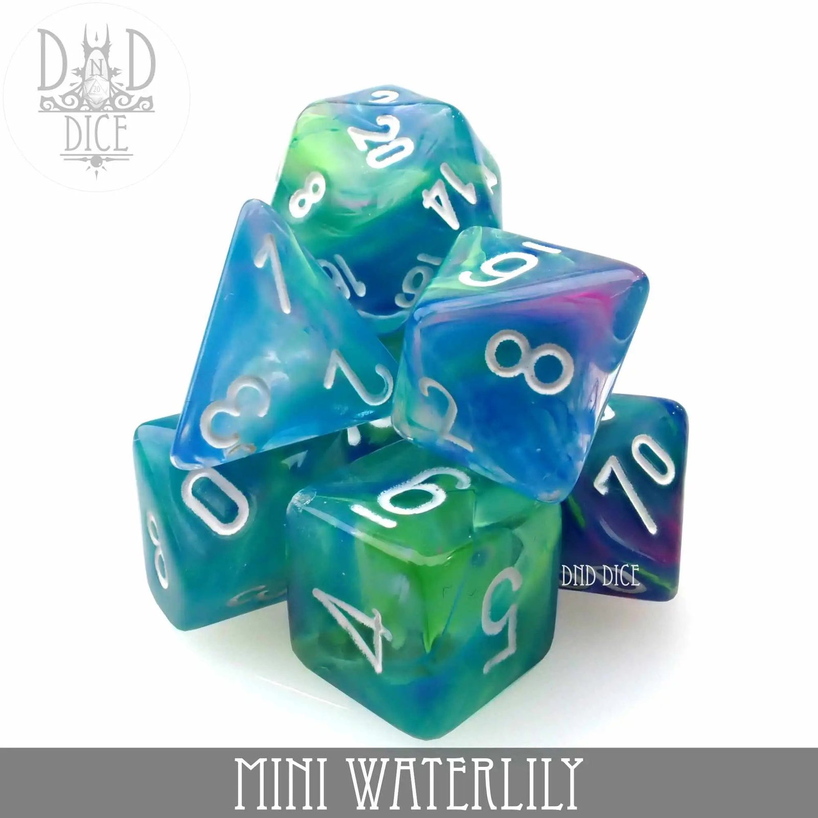 Mini Waterlily Dice Set (10mm) by DNDDICE.COM
