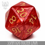 55mm D20 - Molten Lava by DNDDICE.COM