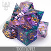 Moon Flower Handmade Dice Set by DNDDICE.COM