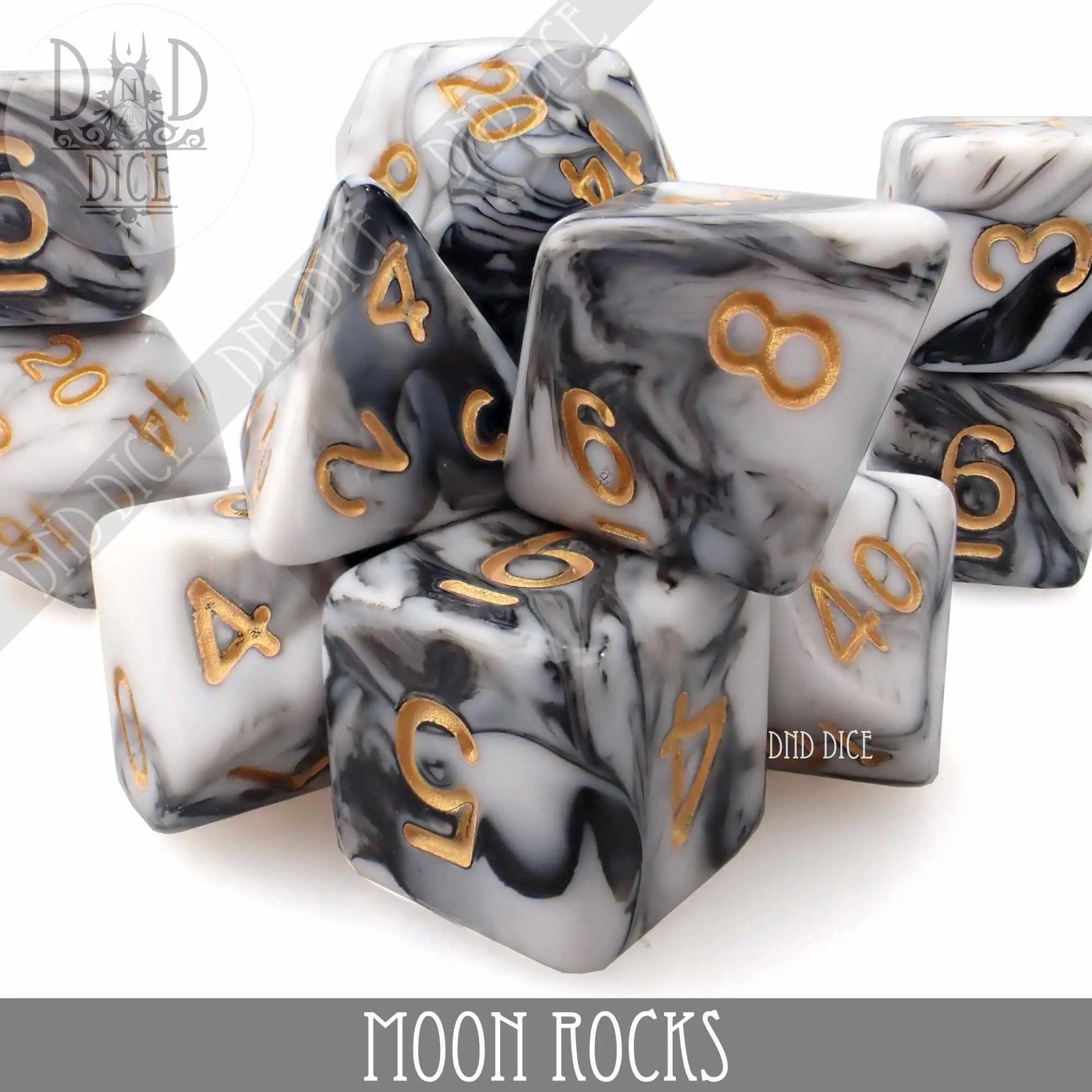 Moon Rocks 7 or 11 Dice Set by DNDDICE.COM