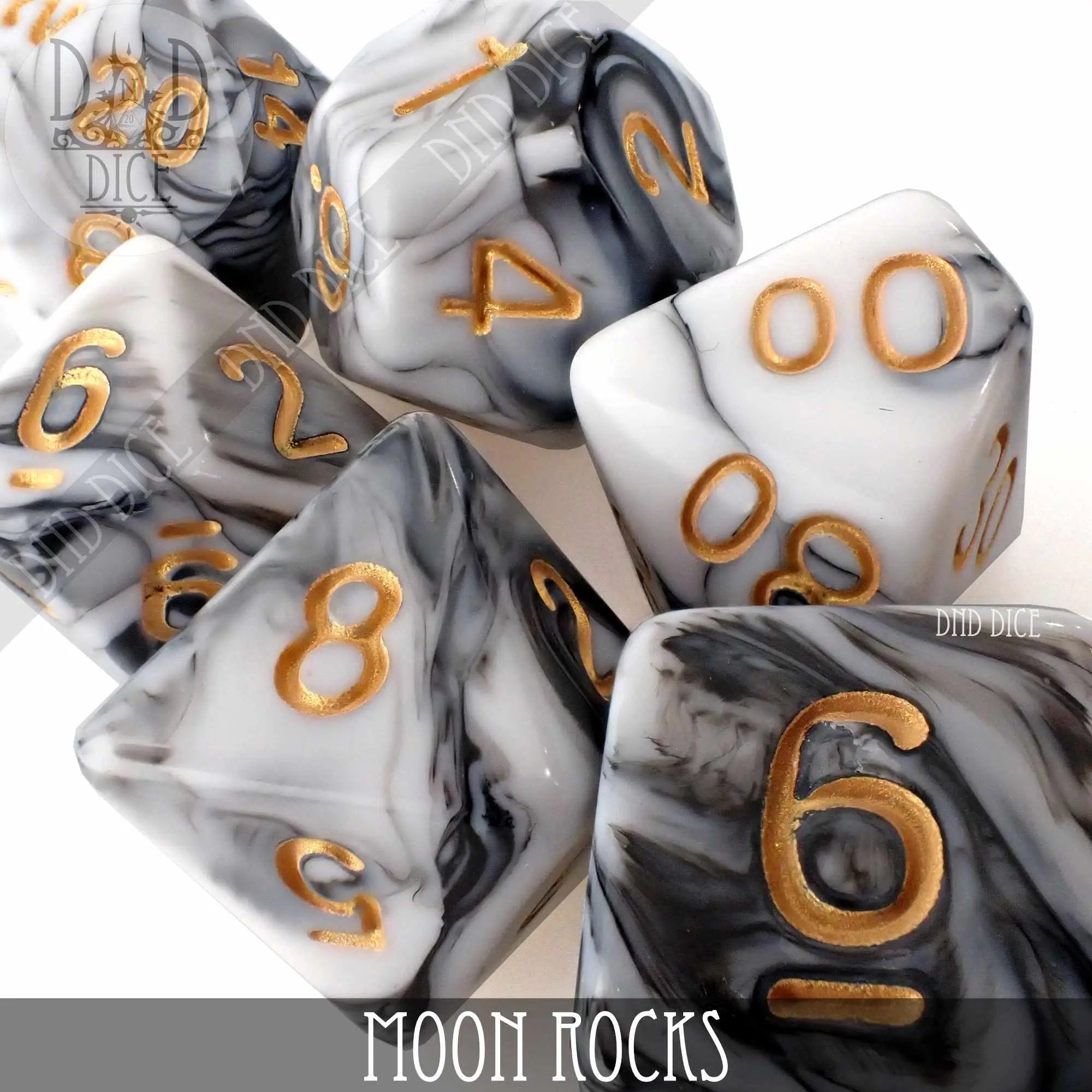 Moon Rocks 7 or 11 Dice Set by DNDDICE.COM