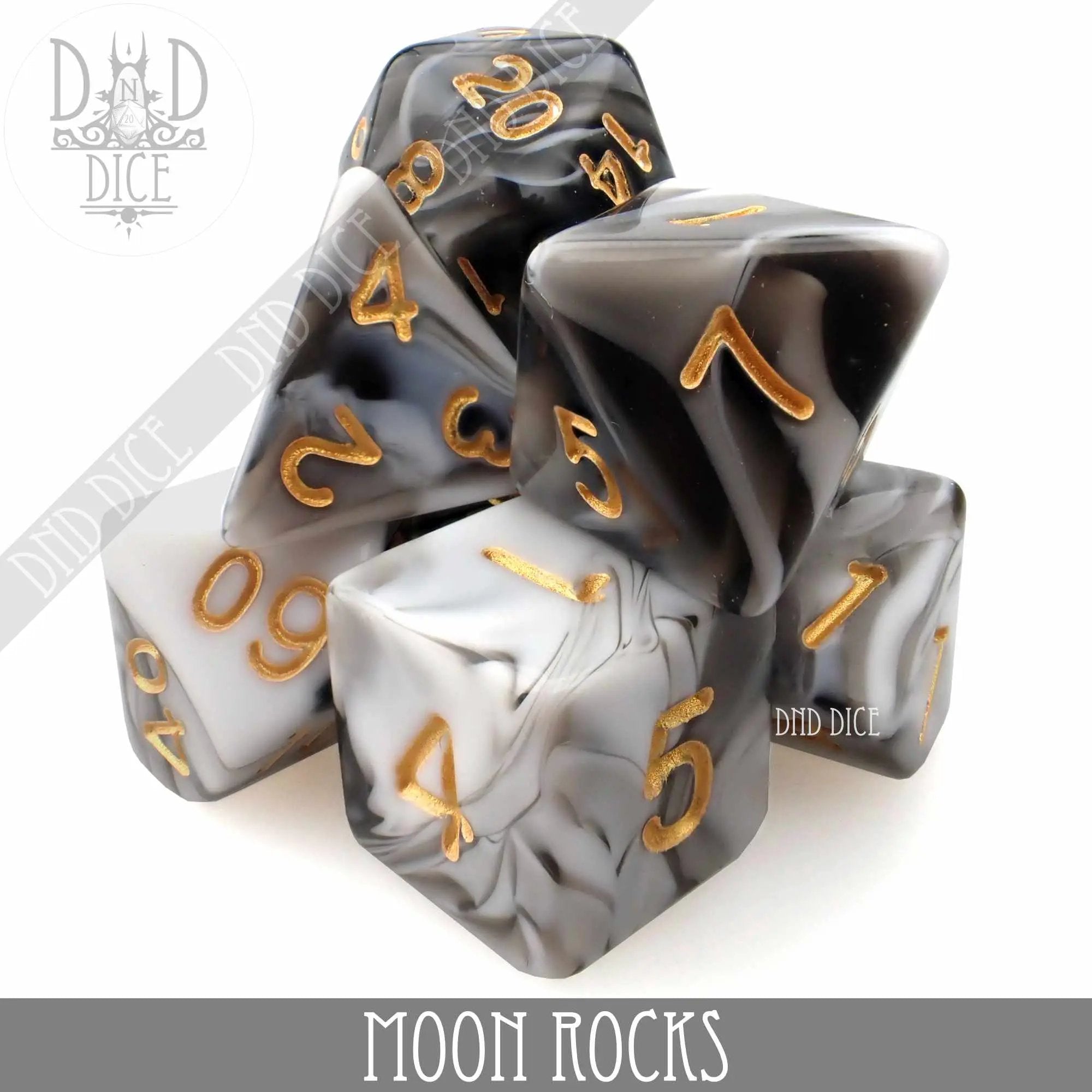 Moon Rocks 7 or 11 Dice Set by DNDDICE.COM