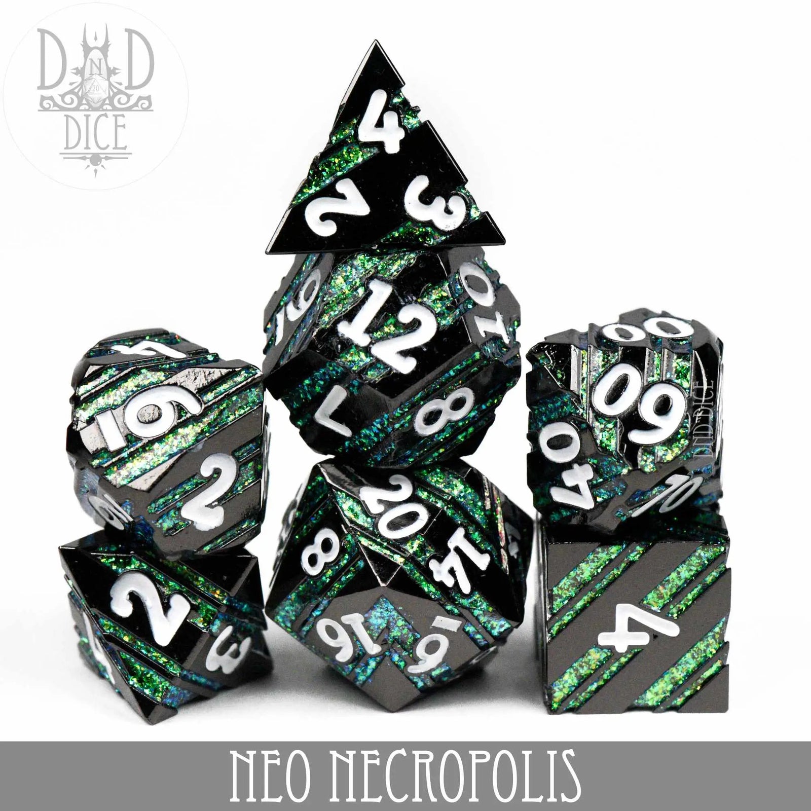 Neo Necropolis Metal Dice Set by DNDDICE.COM