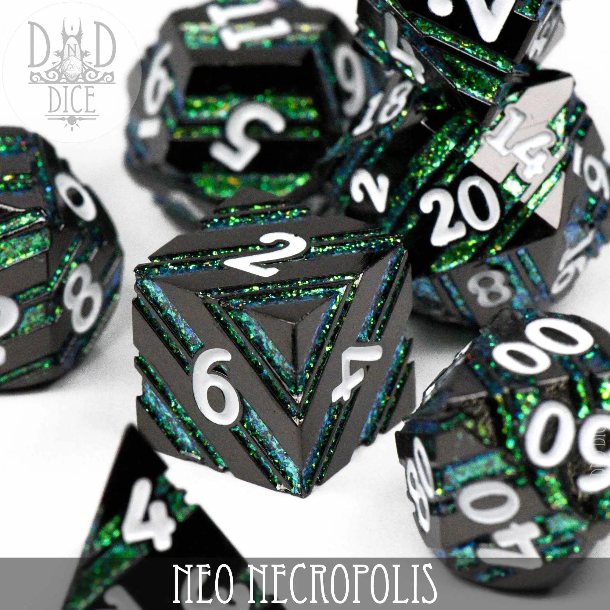 Neo Necropolis Metal Dice Set by DNDDICE.COM