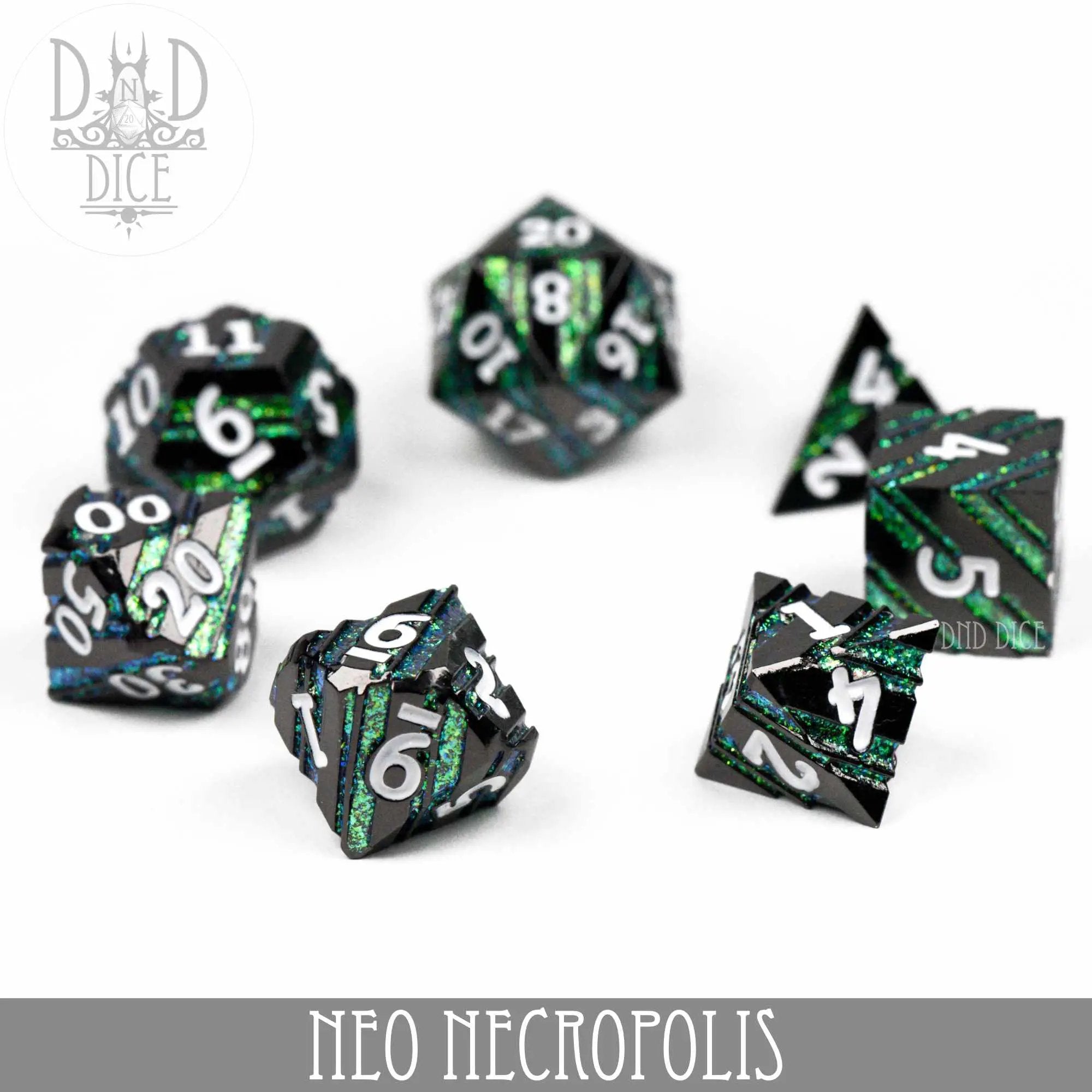 Neo Necropolis Metal Dice Set by DNDDICE.COM
