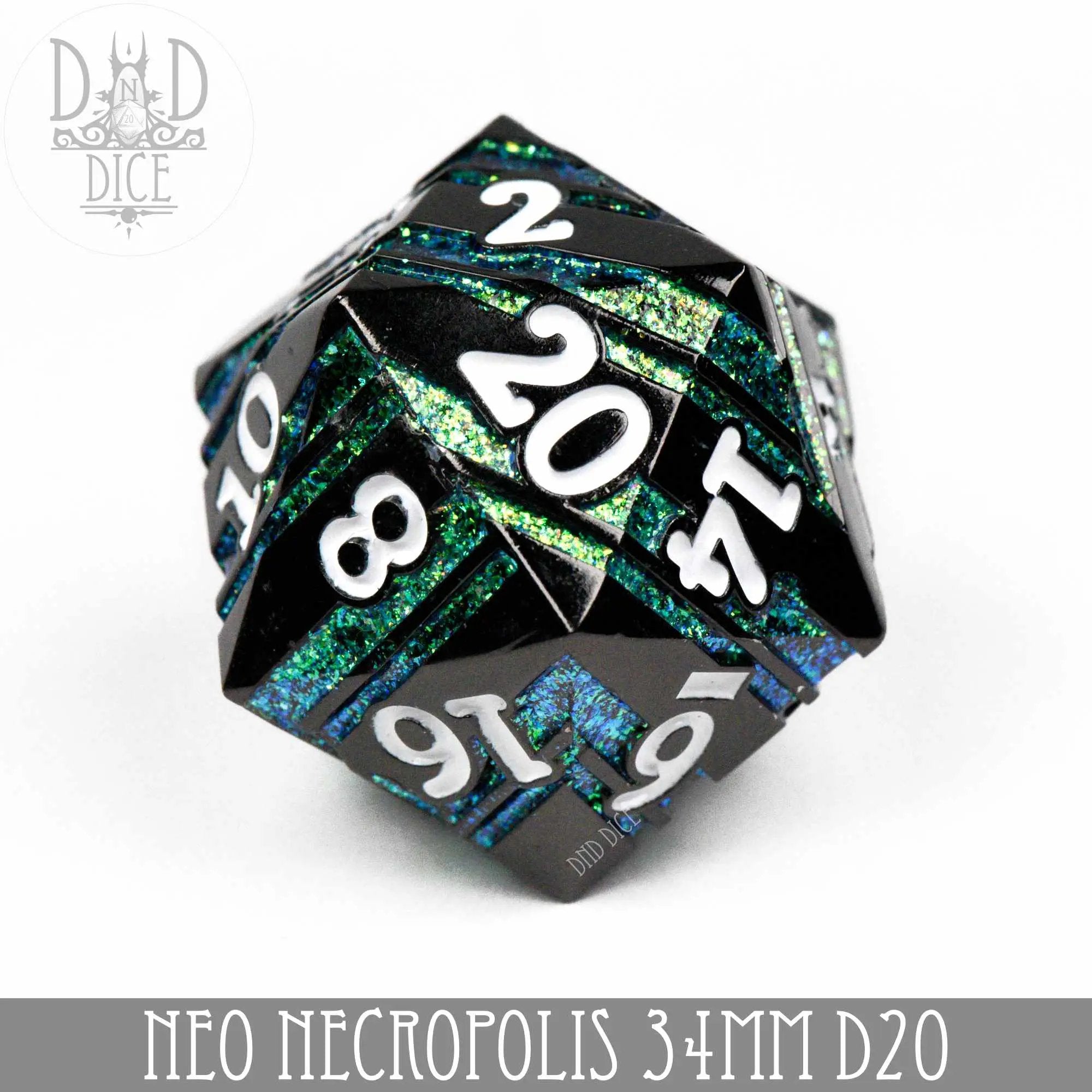34mm D20 - Neo Necropolis (Metal) by DNDDICE.COM