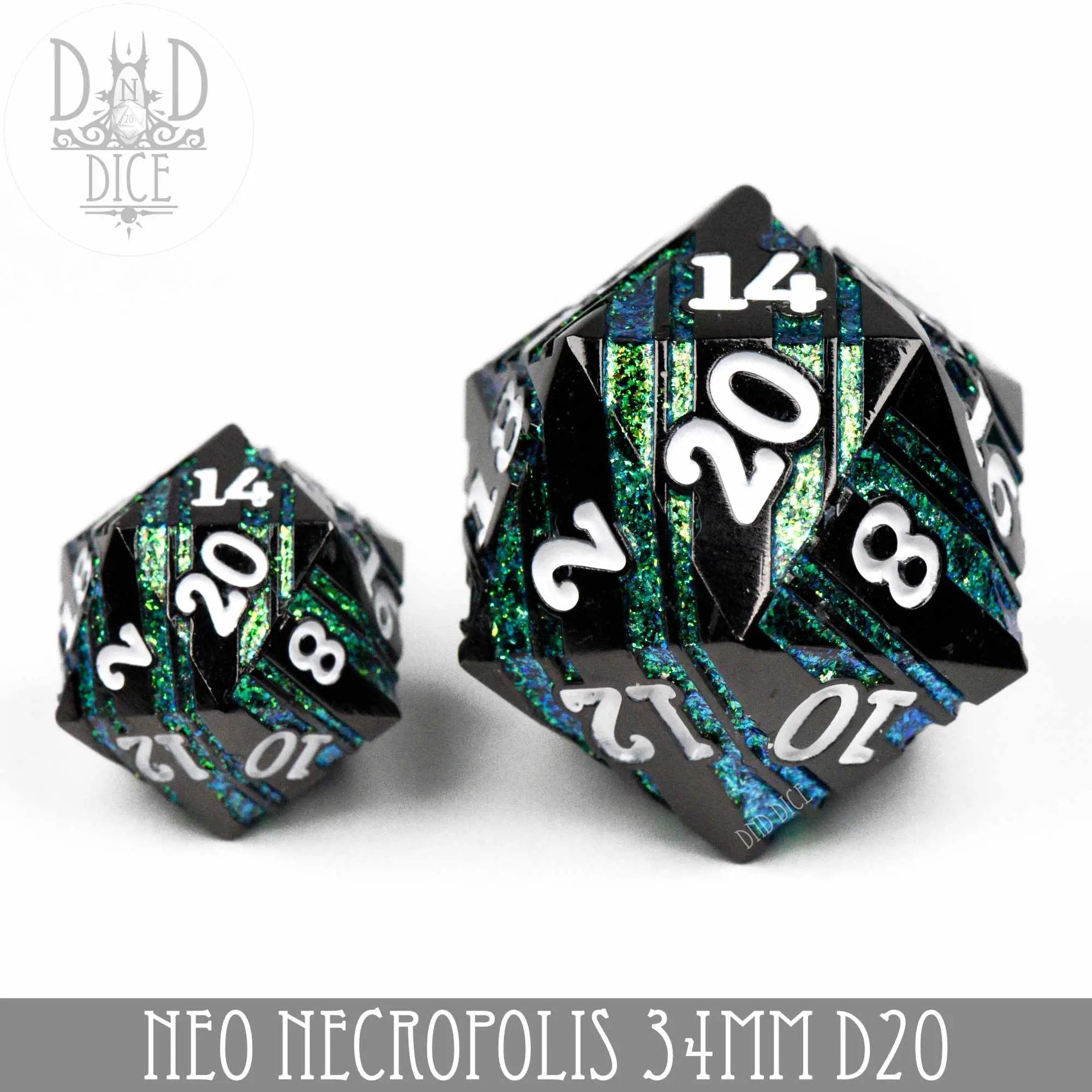 34mm D20 - Neo Necropolis (Metal) by DNDDICE.COM