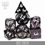Neo Tokyo Metal Dice Set by DNDDICE.COM