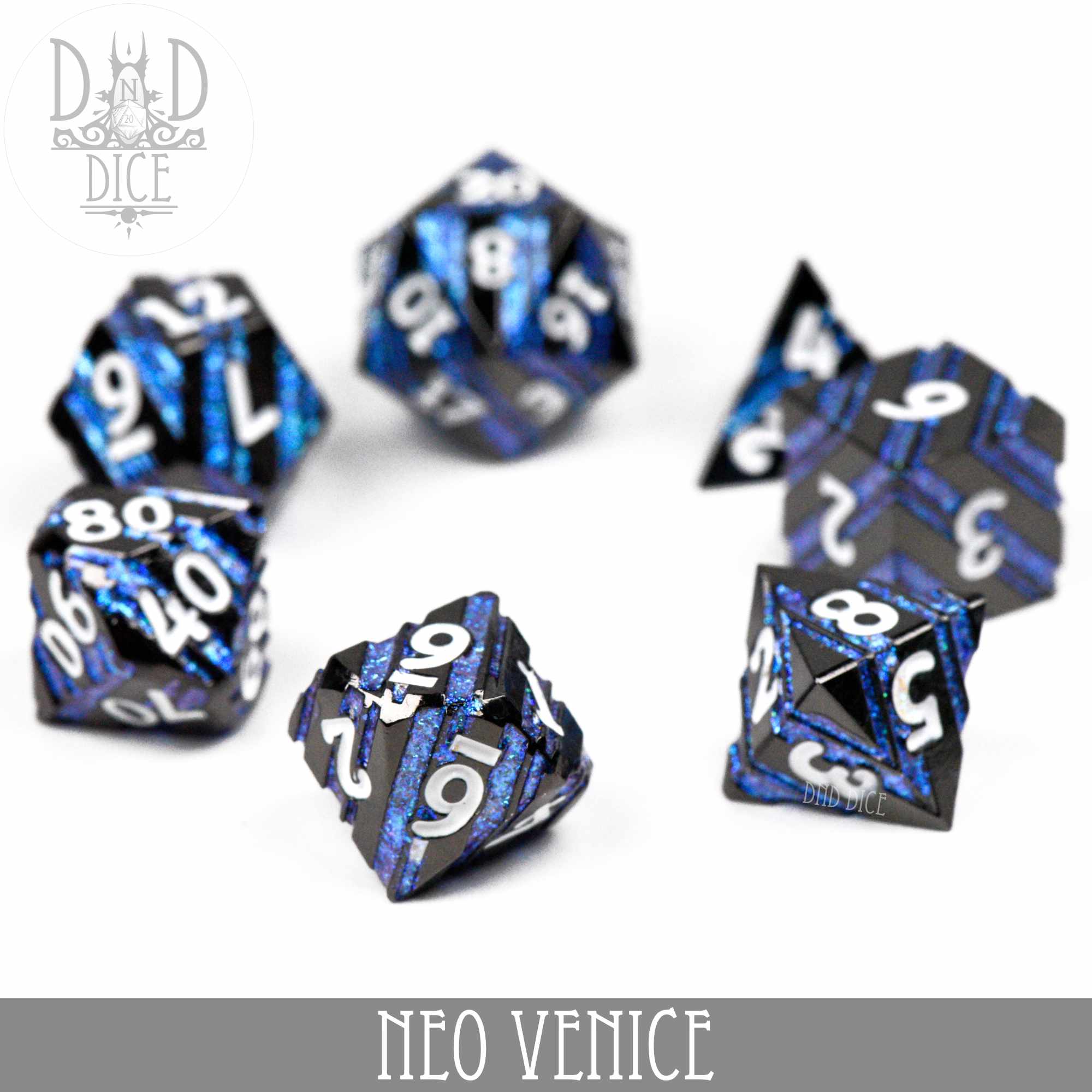 Neo Venice Metal Dice Set by DNDDICE.COM