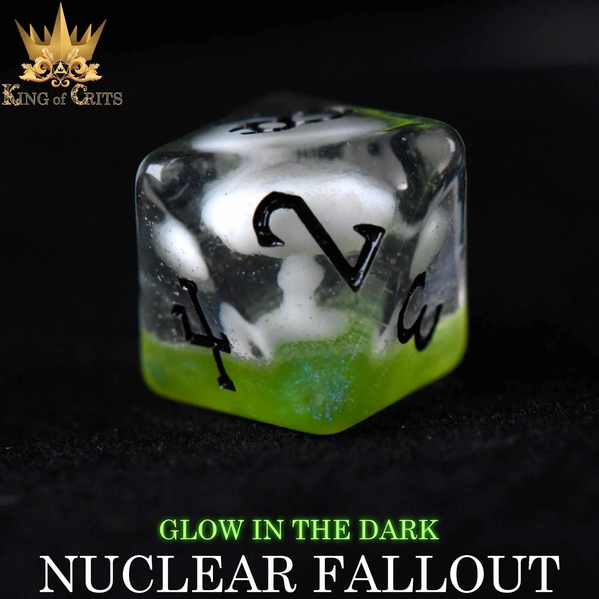 Nuclear Fallout 11 Dice Set (Glow) by DNDDICE.COM