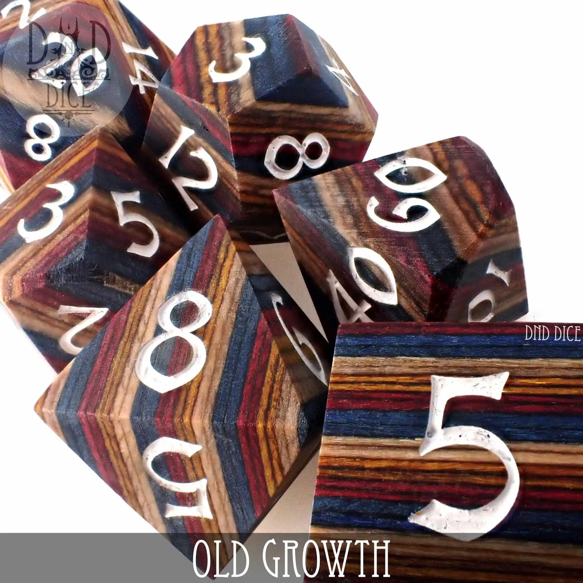 Old Growth Wood Dice Set (Gift Box) by DNDDICE.COM