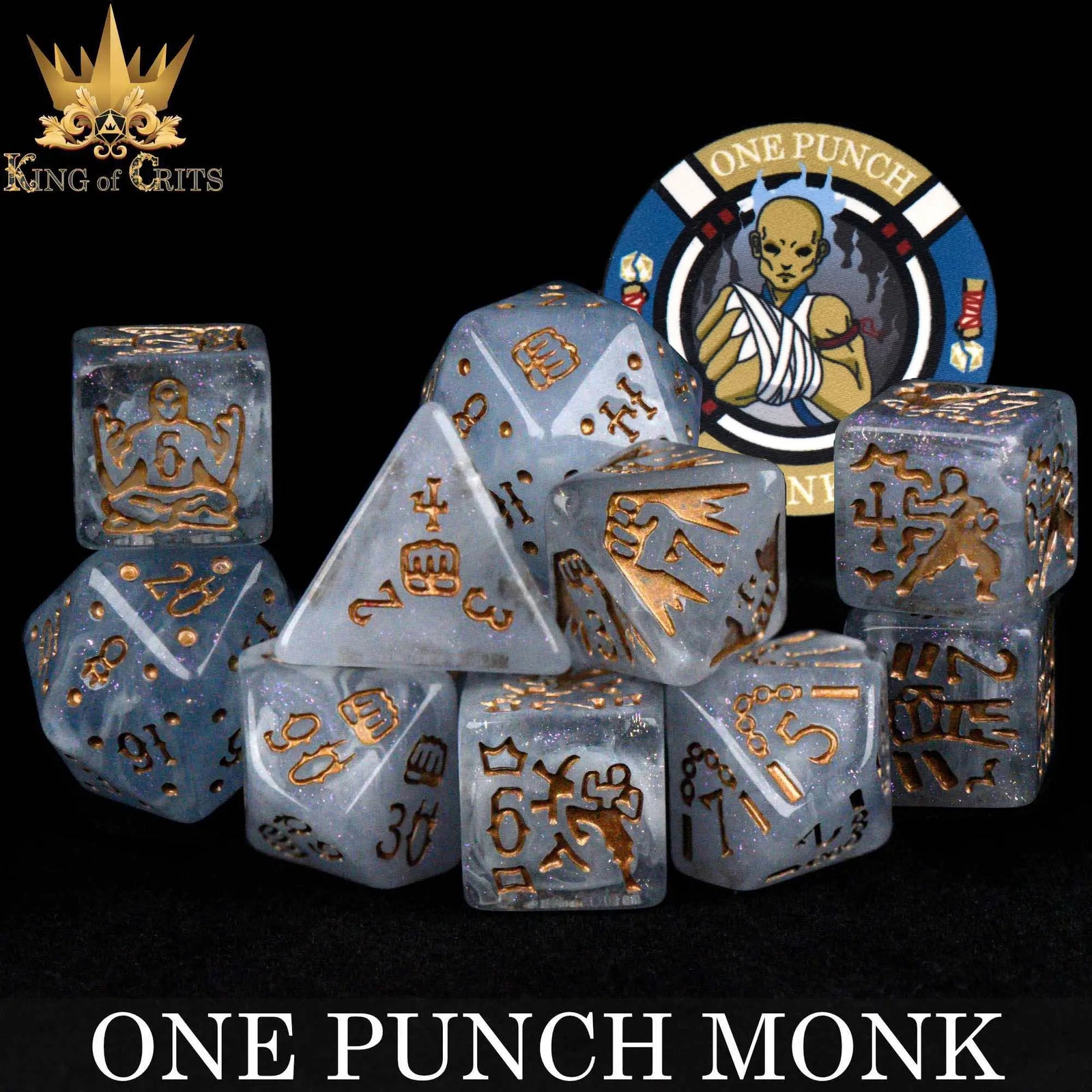 One Punch Monk 11 Dice Set by DNDDICE.COM