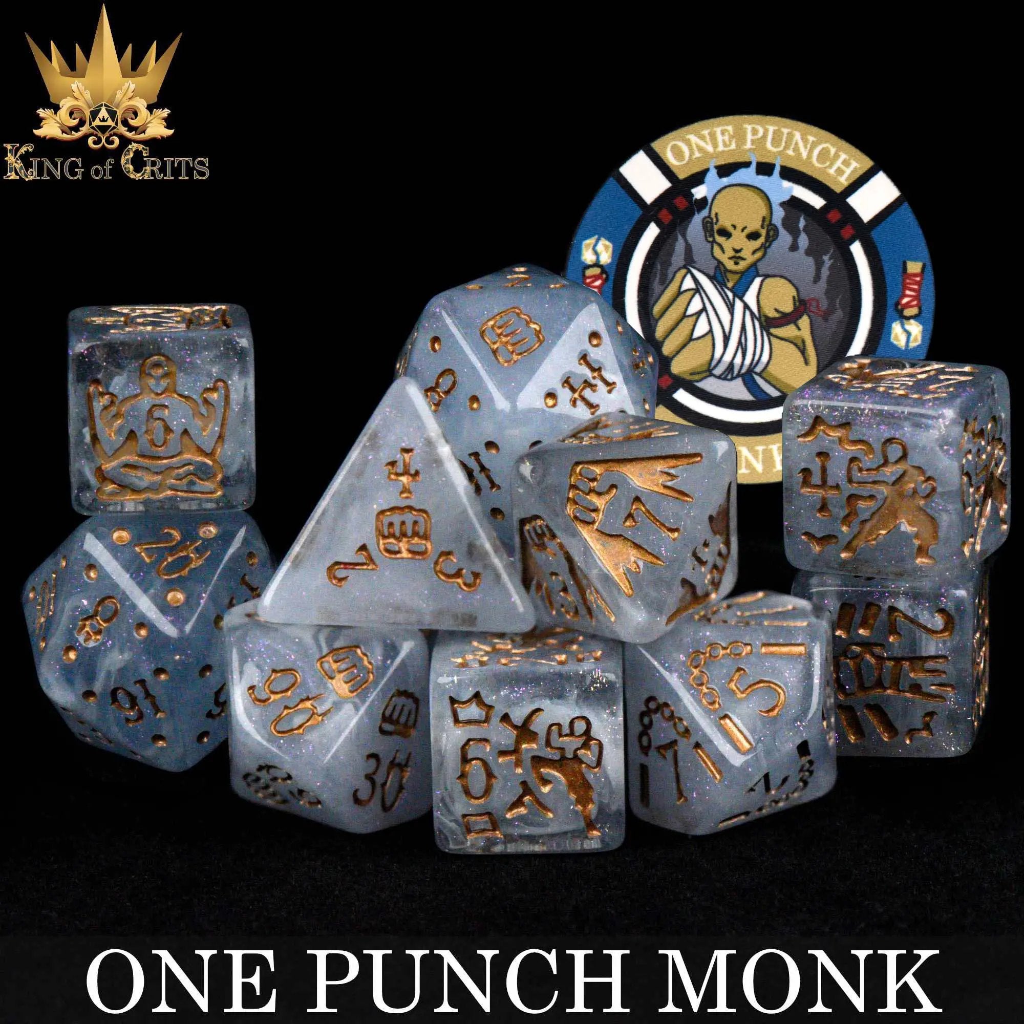 One Punch Monk 11 Dice Set by DNDDICE.COM