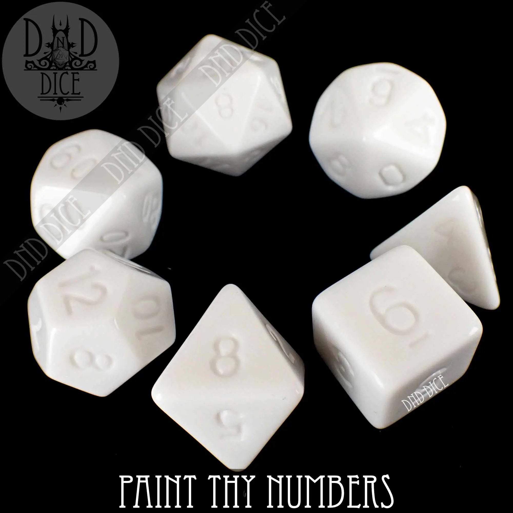 Paint Thy Numbers Dice Set by DNDDICE.COM