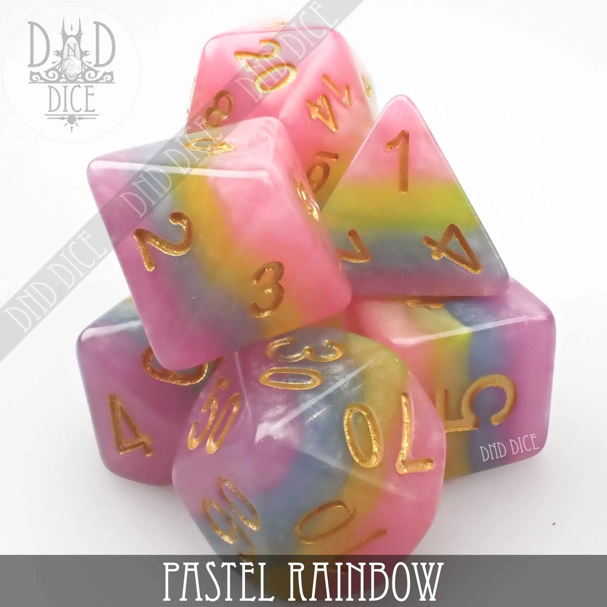 Pastel Rainbow Dice Set by DNDDICE.COM