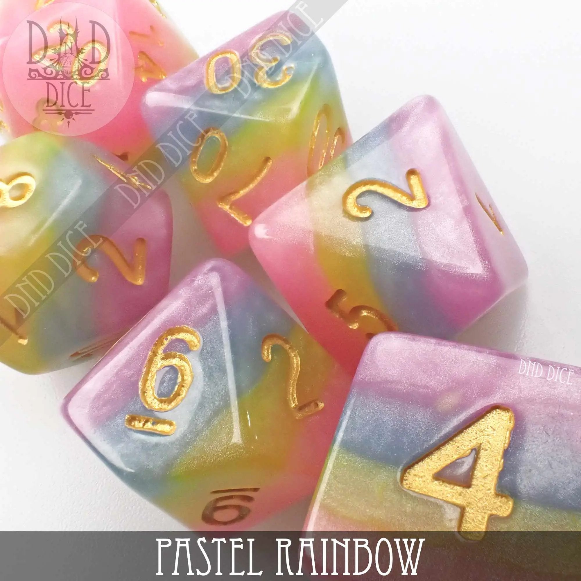 Pastel Rainbow Dice Set by DNDDICE.COM