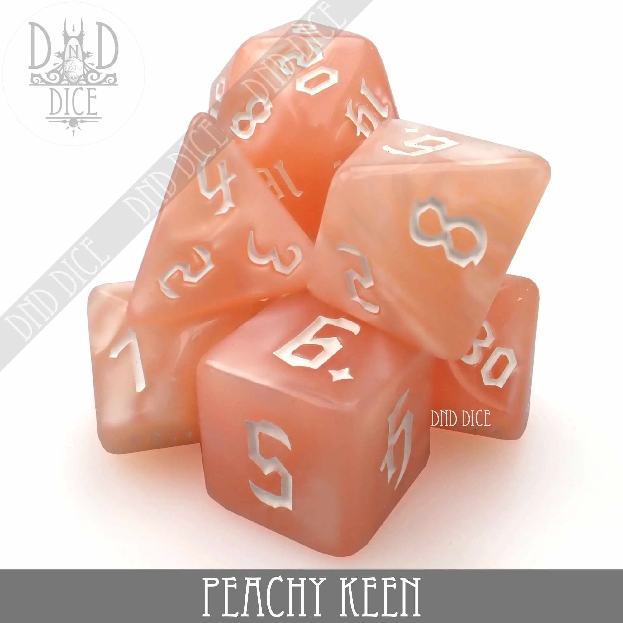 Peachy Keen Dice Set by DNDDICE.COM