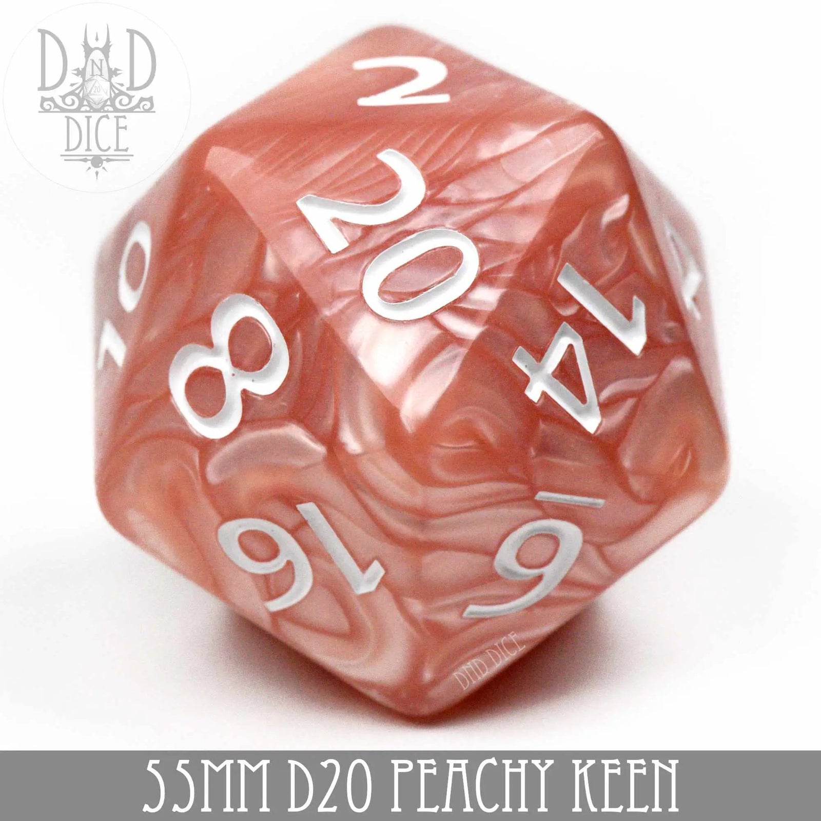 55mm D20 - Peachy Keen by DNDDICE.COM