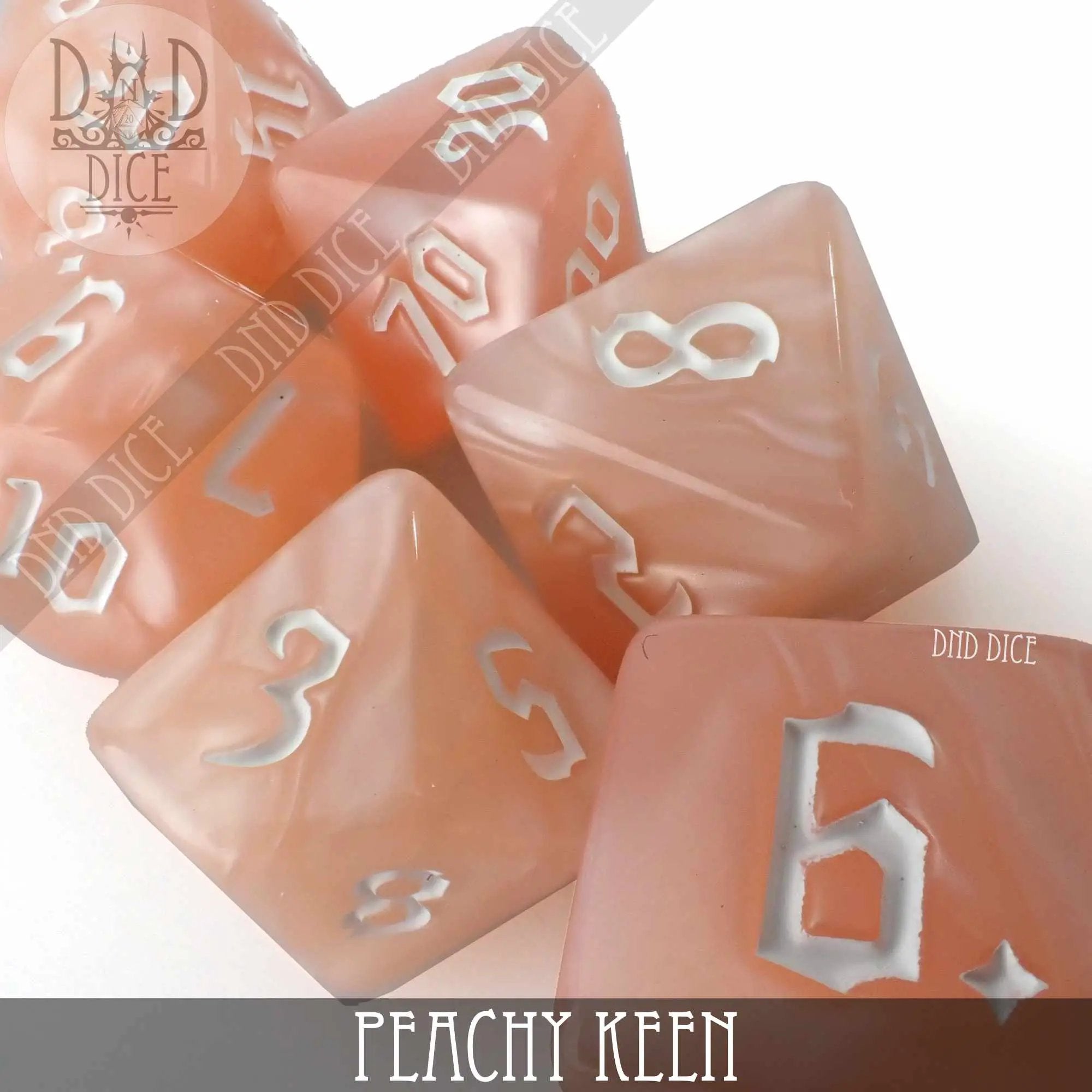 Peachy Keen Dice Set by DNDDICE.COM