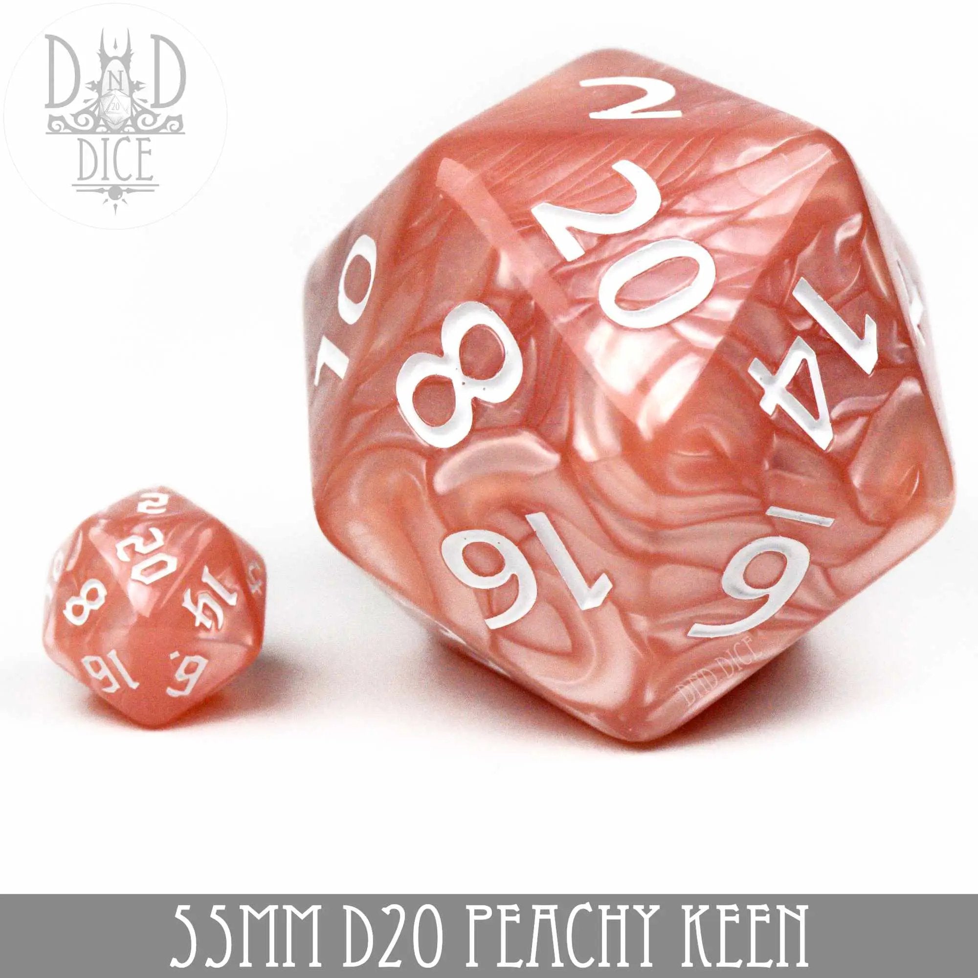 55mm D20 - Peachy Keen by DNDDICE.COM