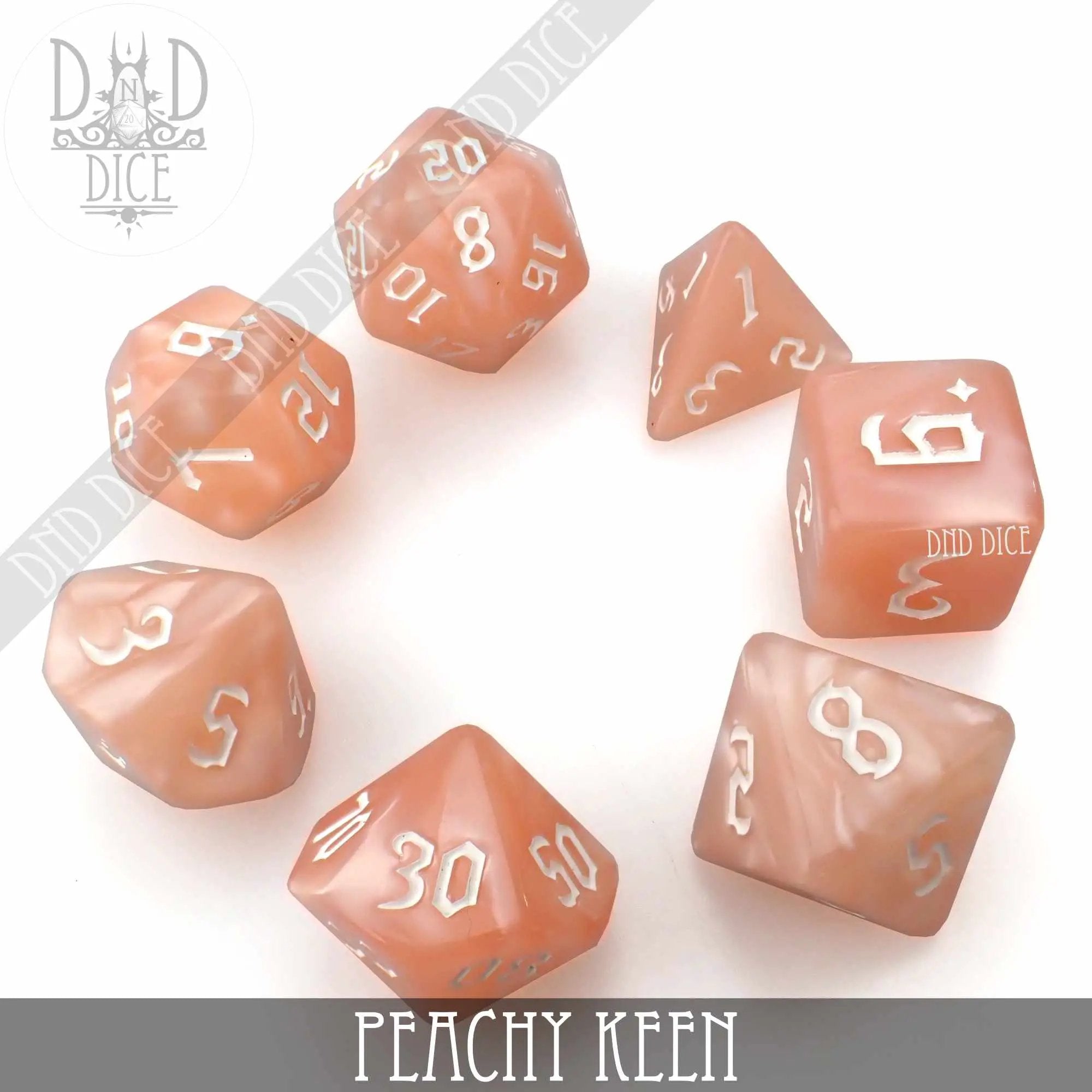 Peachy Keen Dice Set by DNDDICE.COM