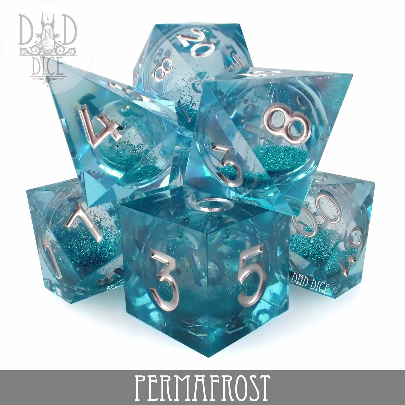 Permafrost Liquid Core Dice Set by DNDDICE.COM