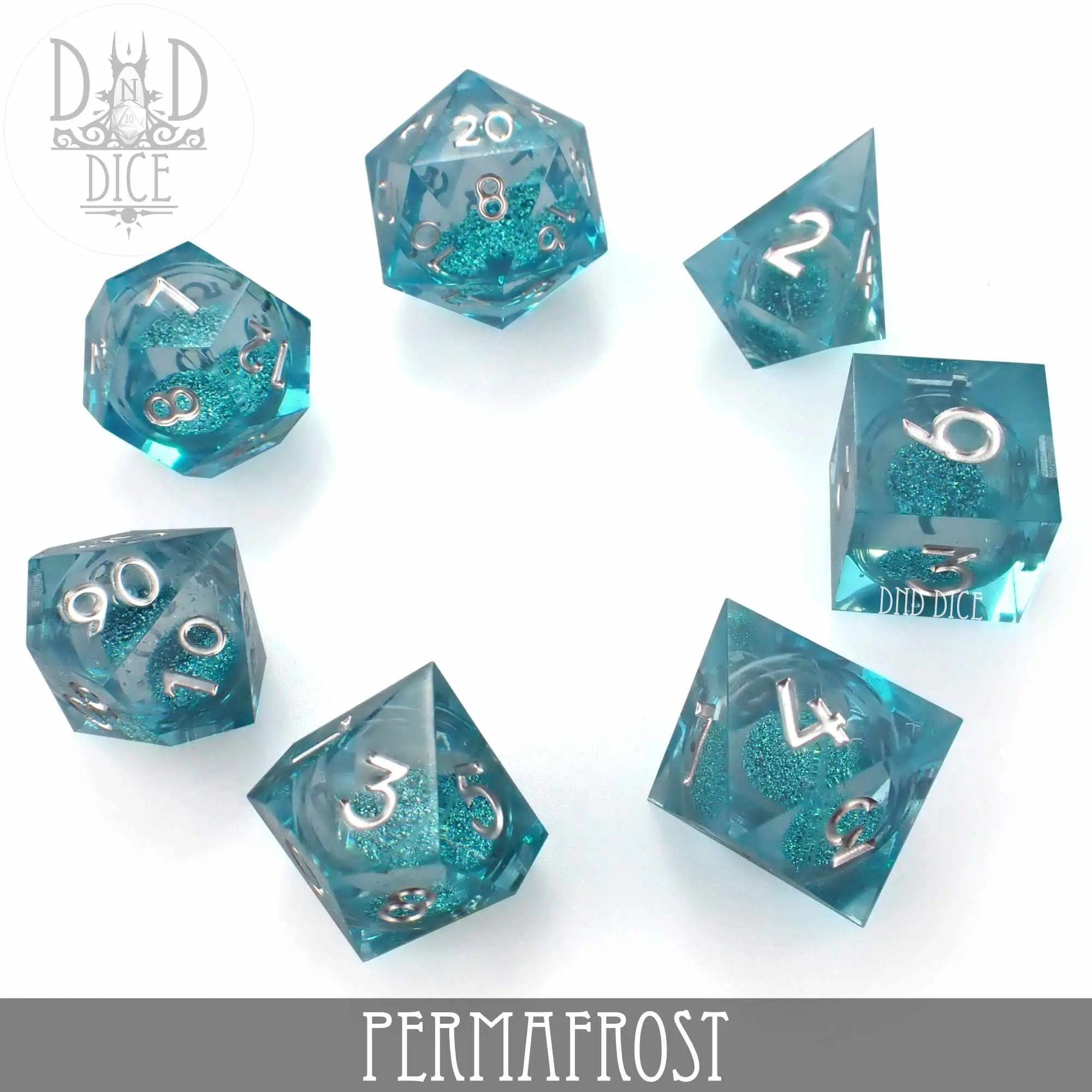 Permafrost Liquid Core Dice Set by DNDDICE.COM
