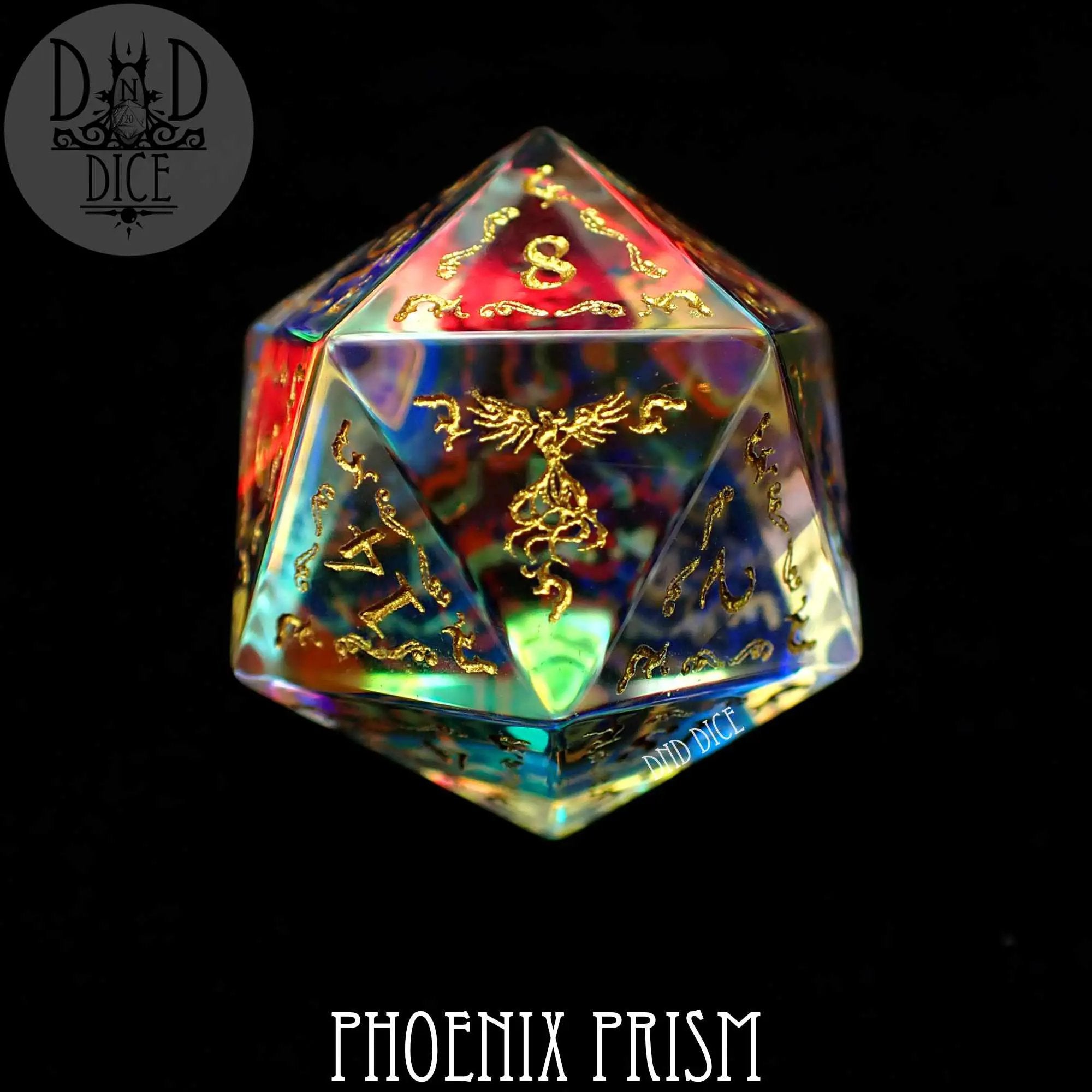 Phoenix Prism Glass Dice Set (Gift Box) by DNDDICE.COM