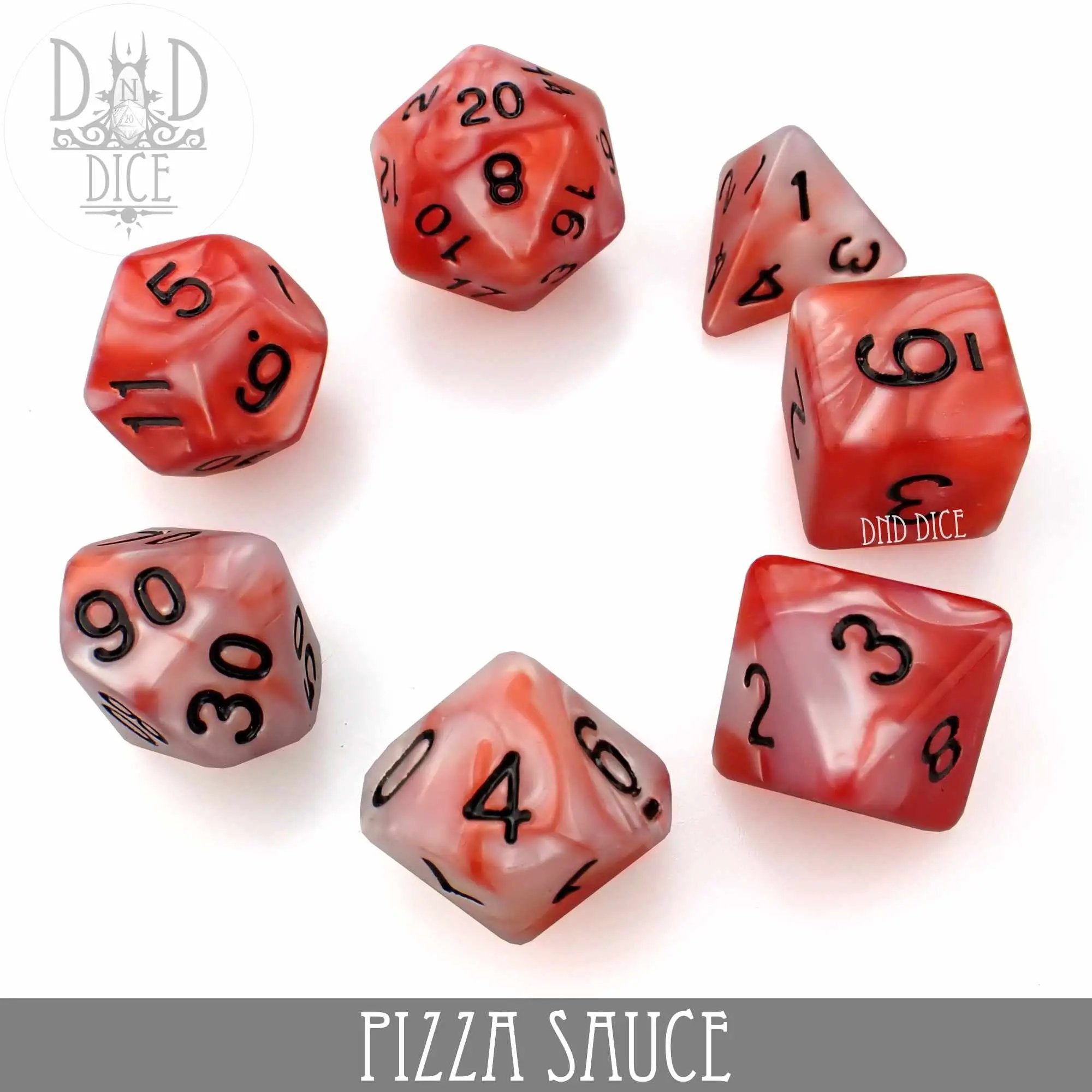 Pizza Sauce Dice Set by DNDDICE.COM