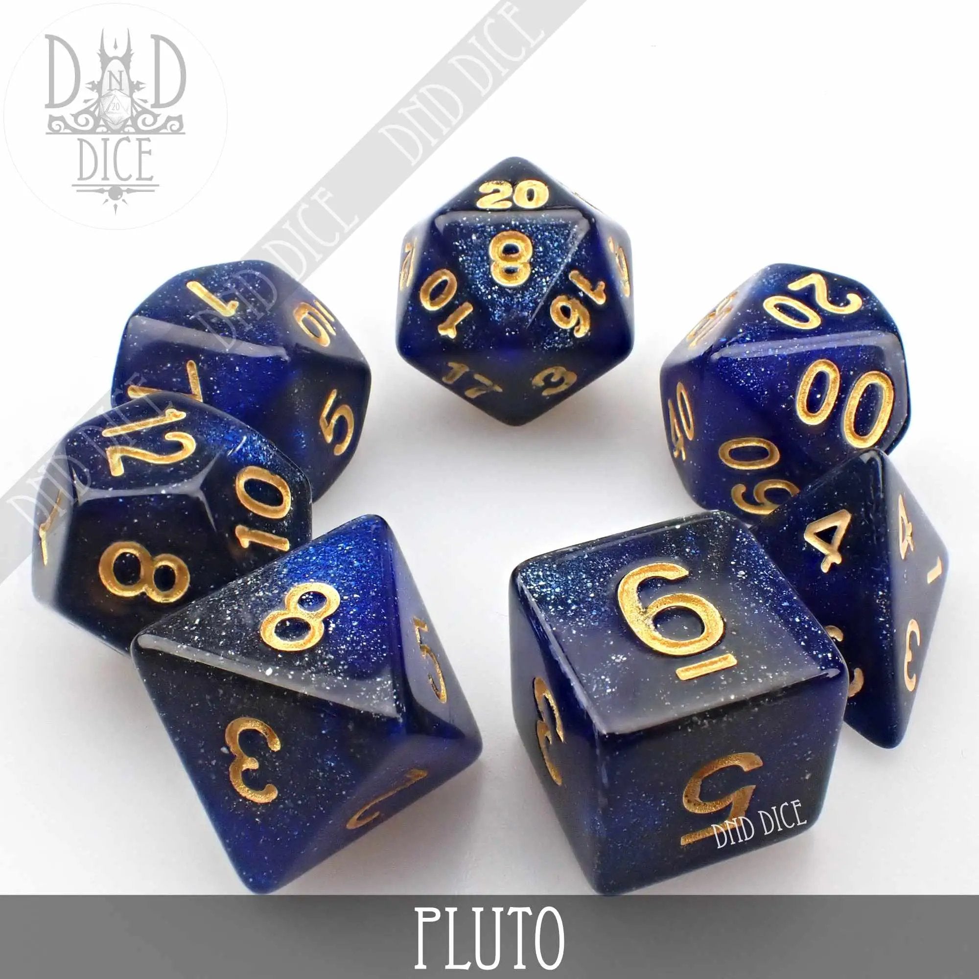 Pluto Galaxy Dice Set by DNDDICE.COM
