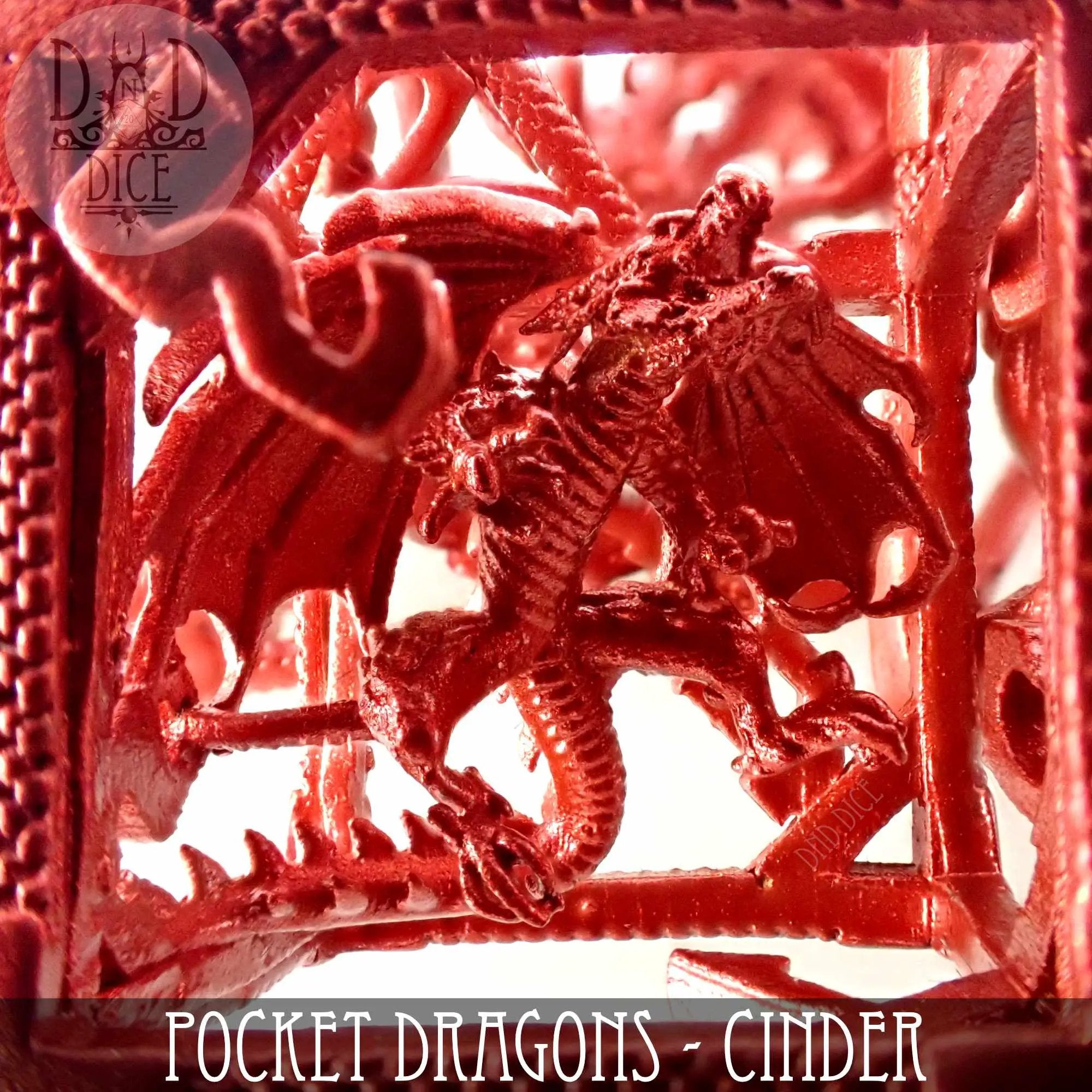 Pocket Dragons Cinder - Metal Dice Set (Gift Box) by DNDDICE.COM