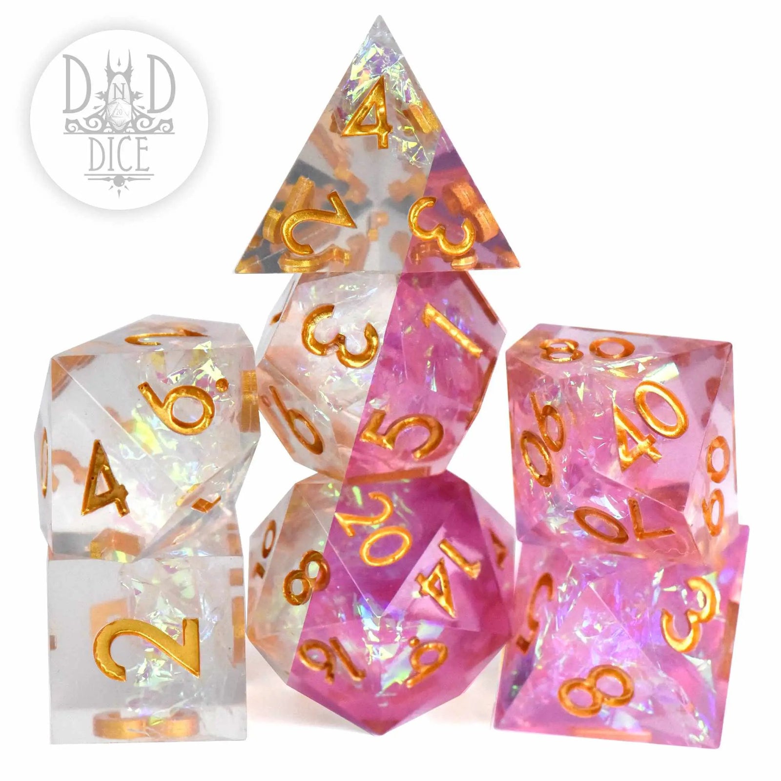 Purifying Light Handmade Dice Set (Color Change) by DNDDICE.COM