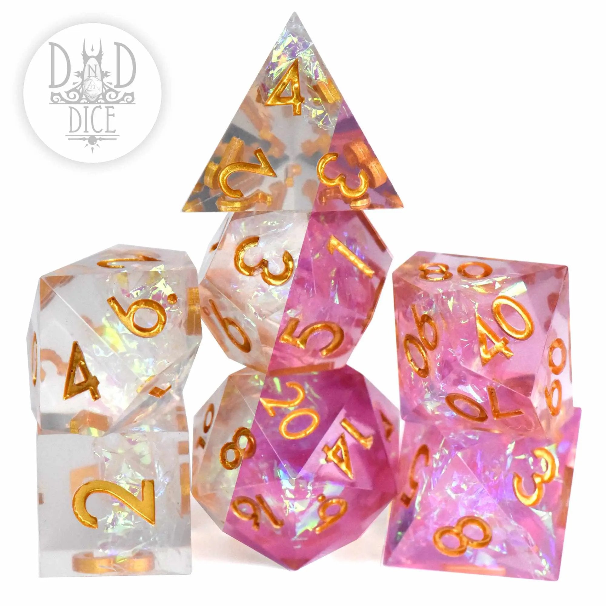 Purifying Light Handmade Dice Set (Color Change) by DNDDICE.COM