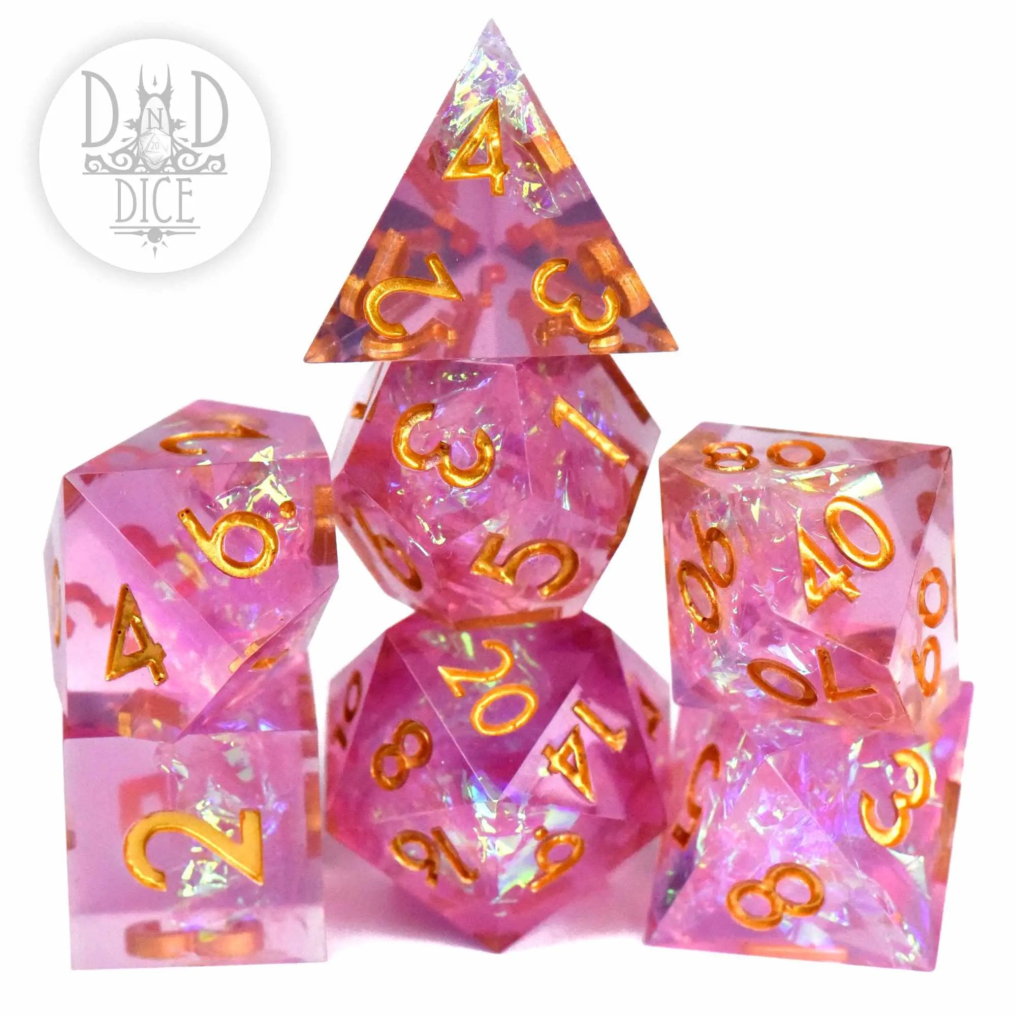 Purifying Light Handmade Dice Set (Color Change) by DNDDICE.COM