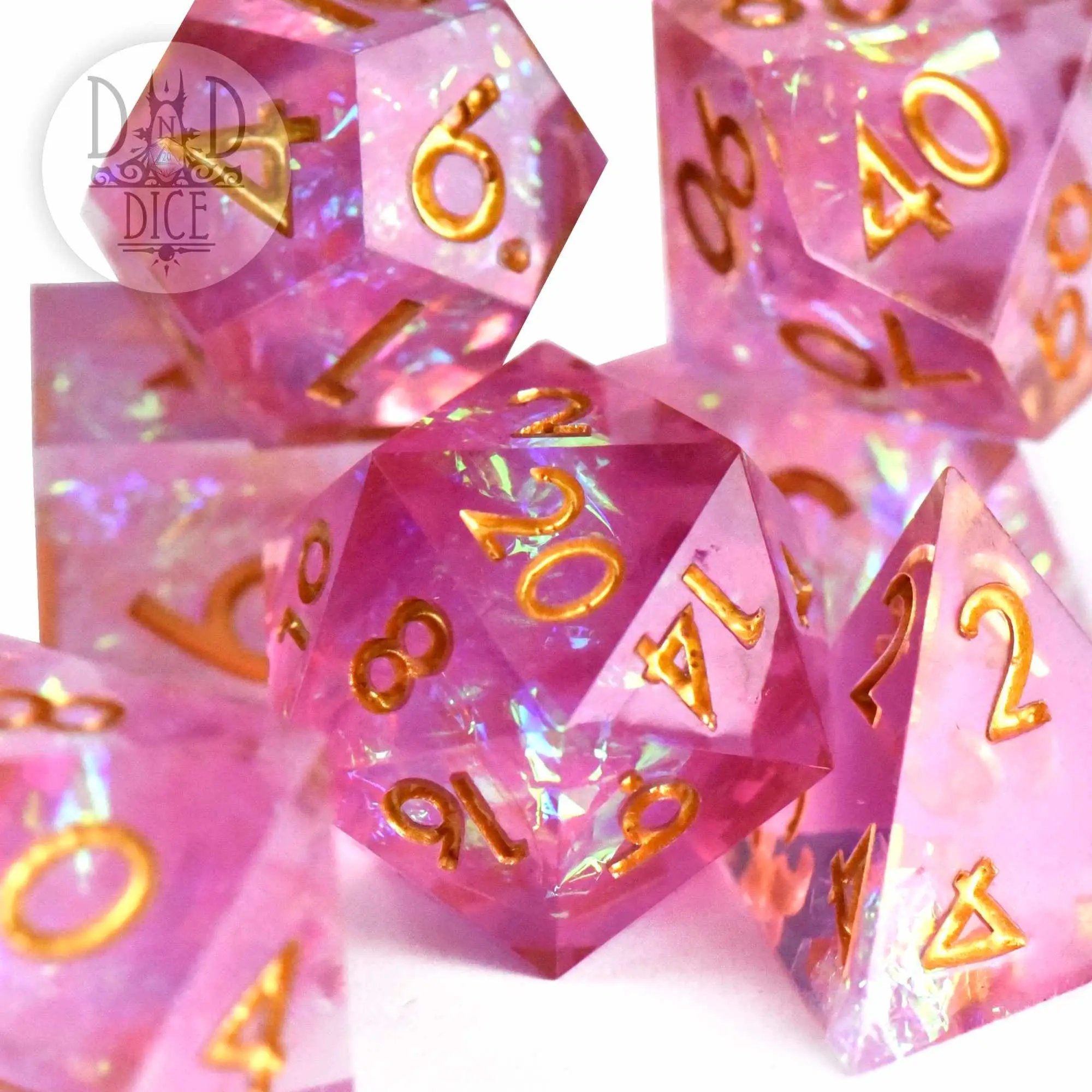Purifying Light Handmade Dice Set (Color Change) by DNDDICE.COM