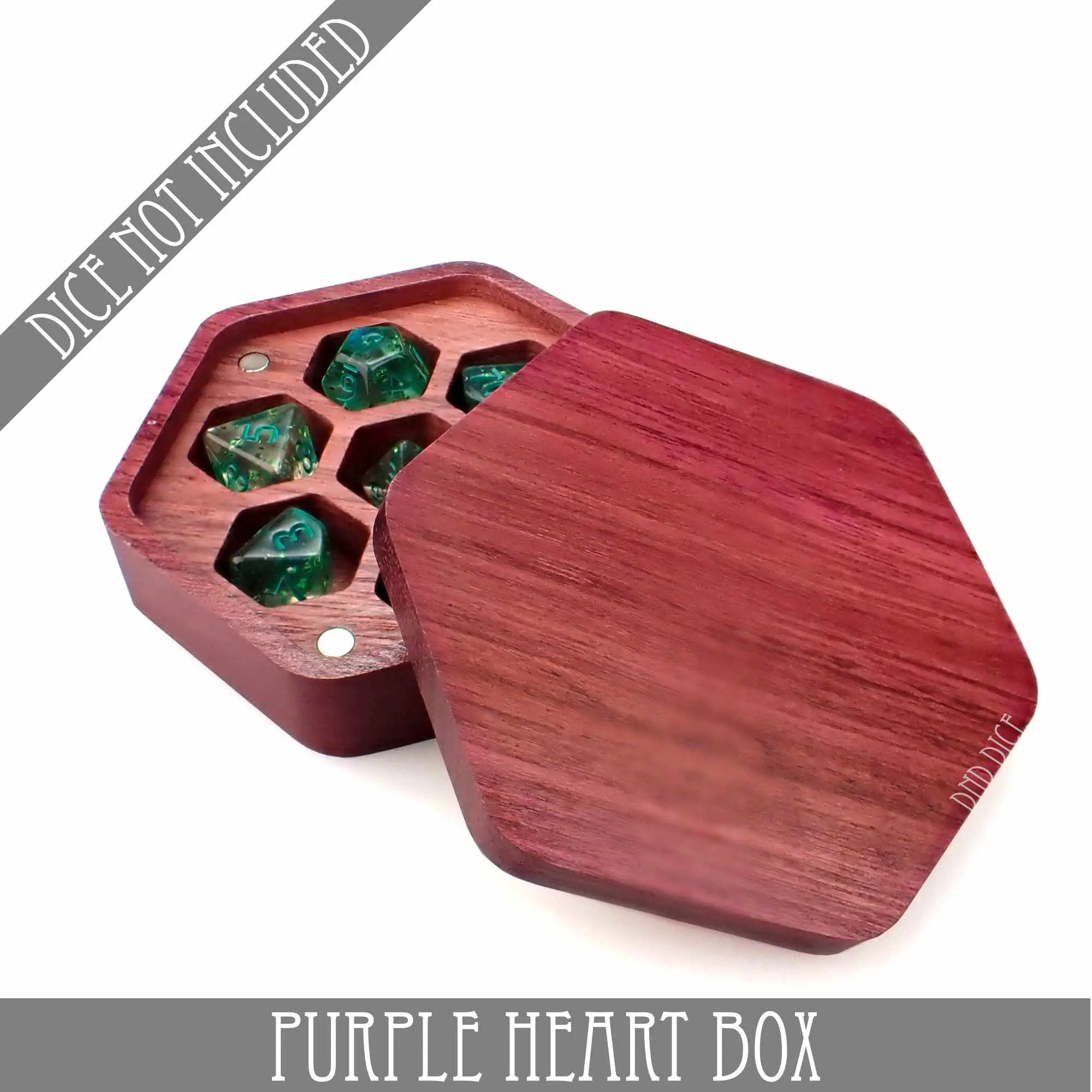 Purple Heart Wood Dice Box by DNDDICE.COM