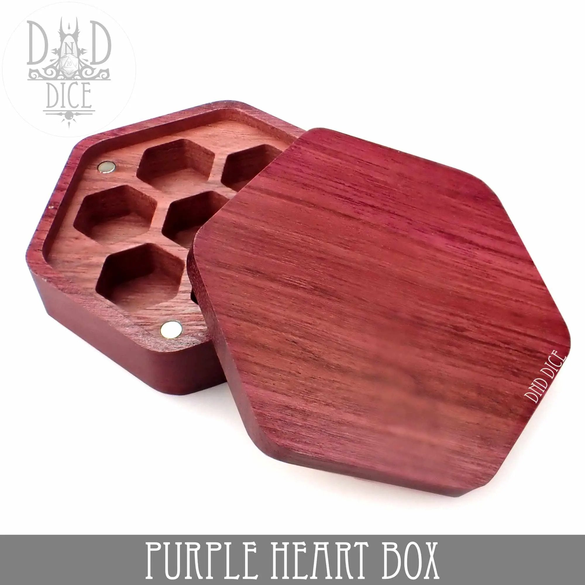Purple Heart Wood Dice Box by DNDDICE.COM