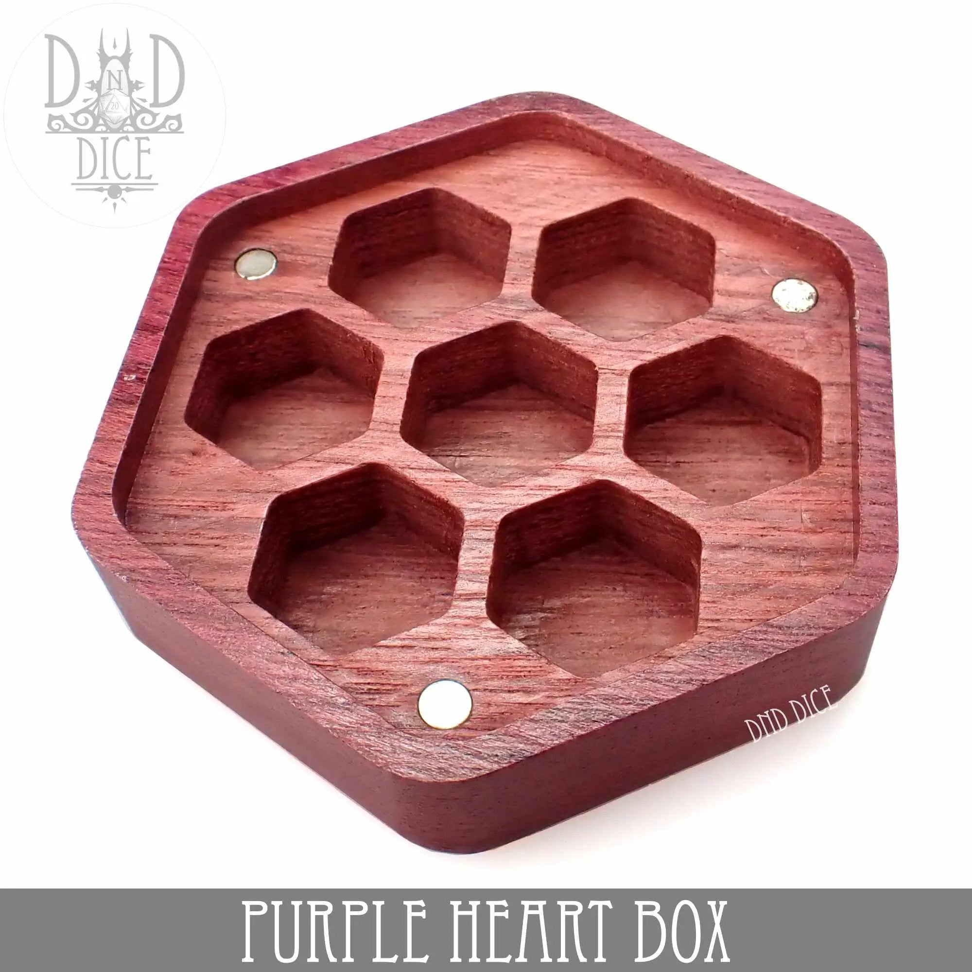 Purple Heart Wood Dice Box by DNDDICE.COM
