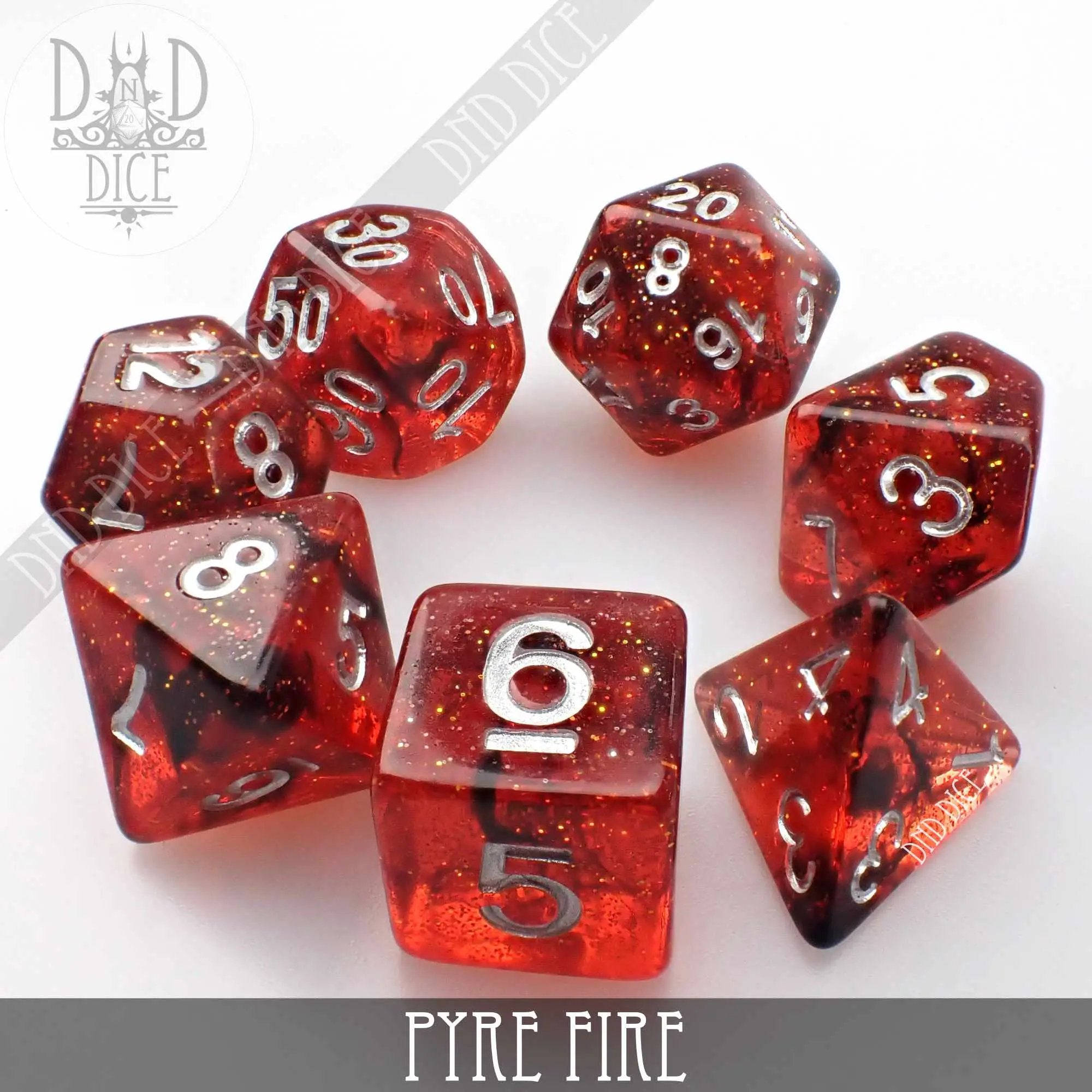Pyre Fire Dice Set by DNDDICE.COM