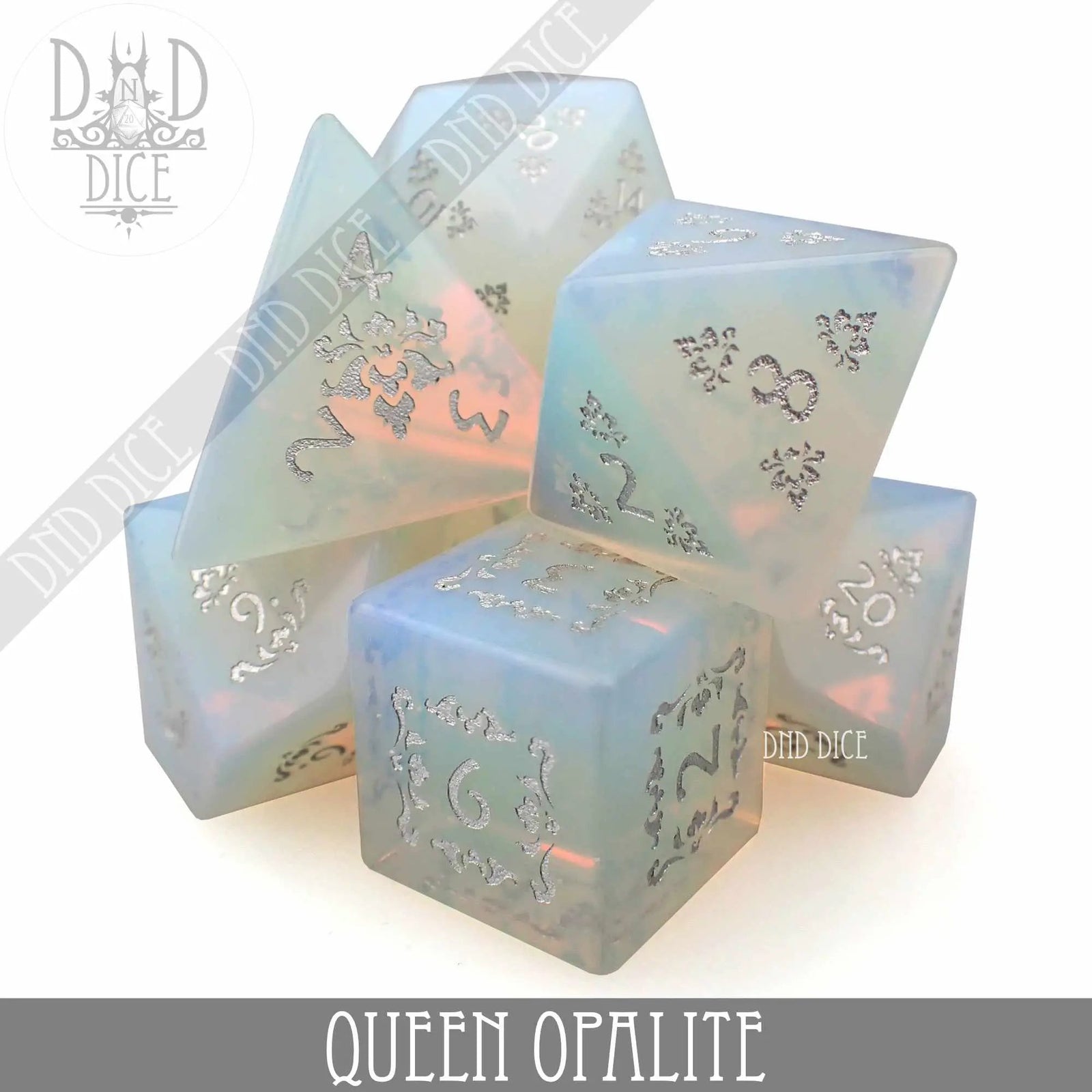 Queen Opalite Dice Set (Gift Box) by DNDDICE.COM