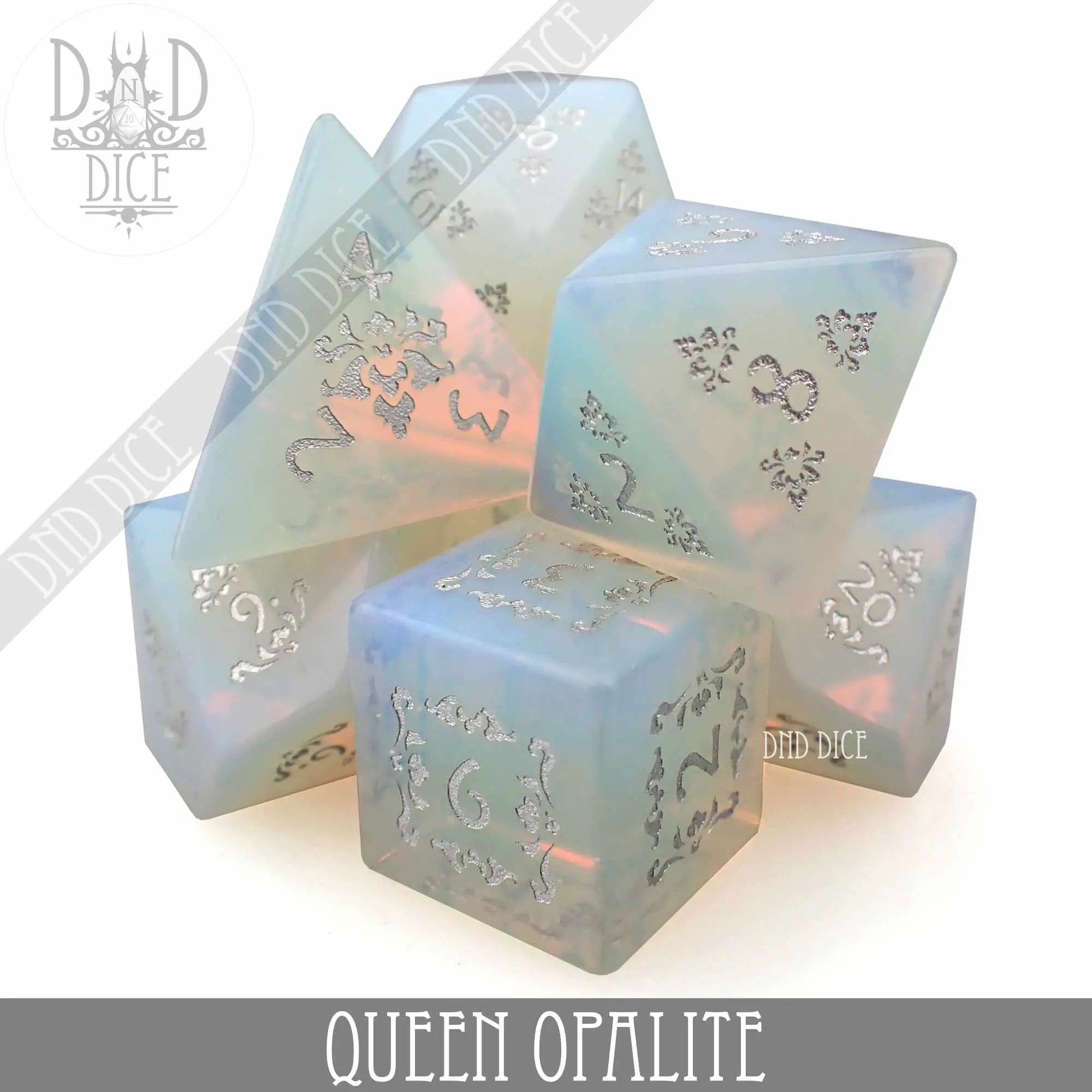 Queen Opalite Dice Set (Gift Box) by DNDDICE.COM
