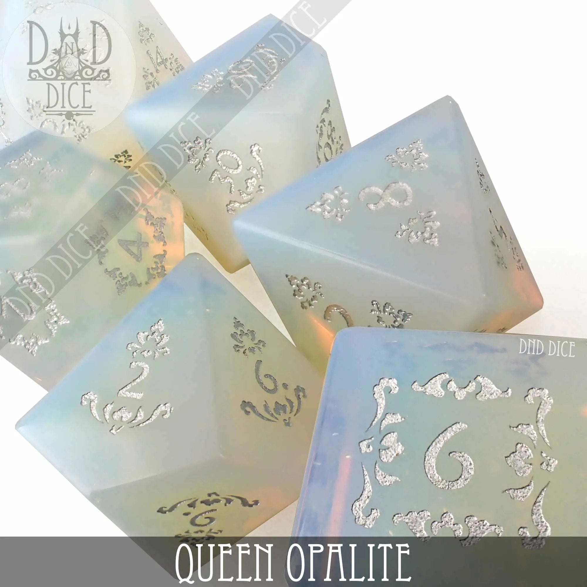 Queen Opalite Dice Set (Gift Box) by DNDDICE.COM